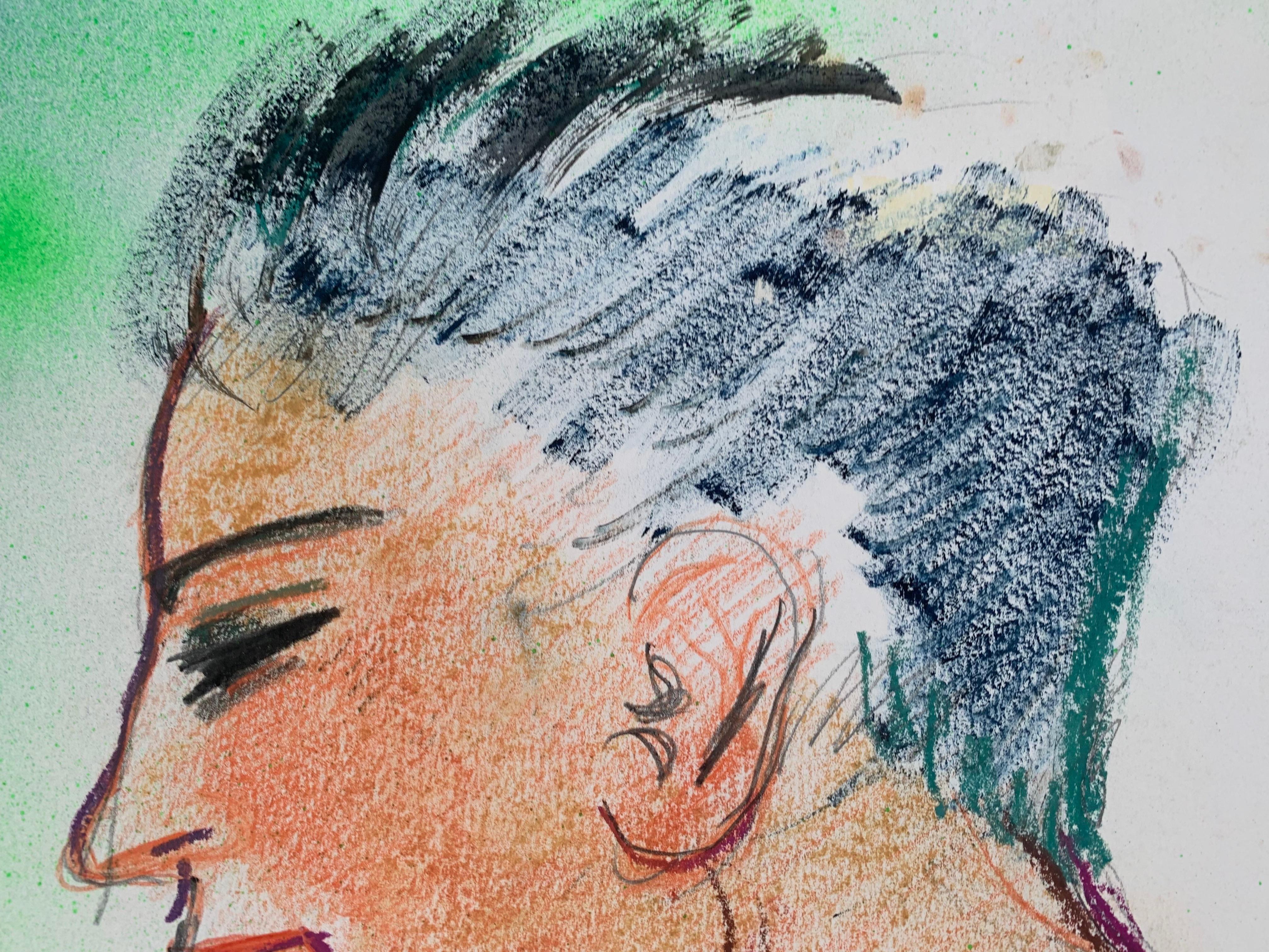 Schwimmer im Sprung mit dem Kätzchen von Marco Silombria. Italienische Pop-Art im Angebot 4