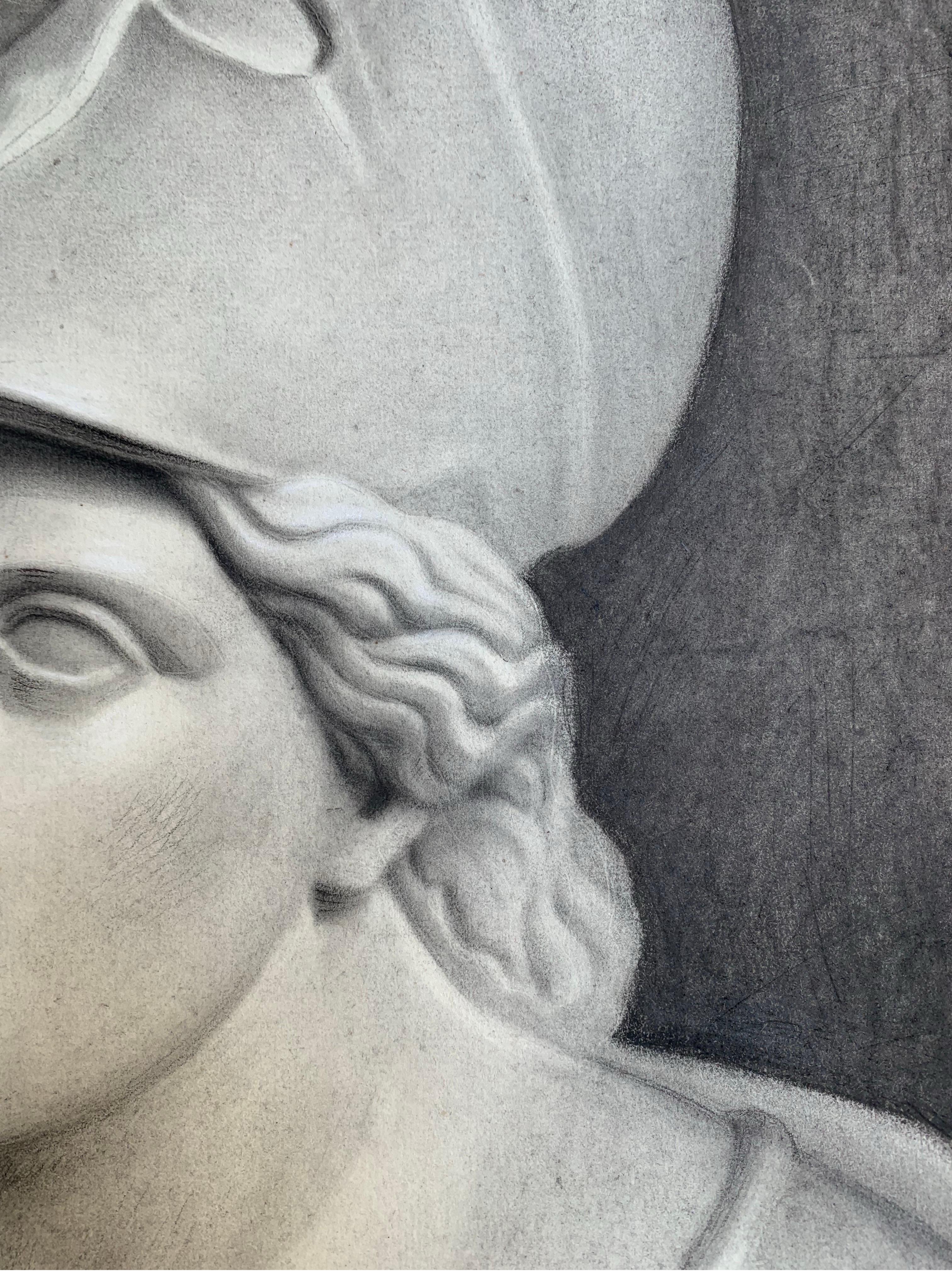 Dibujo académico del siglo XIX: Estudio al carboncillo del busto de Palas Atenea
Escuela itálica.
Siglo XiX .

Dibujo a carboncillo sobre papel.
53cm x 35cm

Este dibujo forma parte de una colección de dibujos al carboncillo del siglo XIX de la