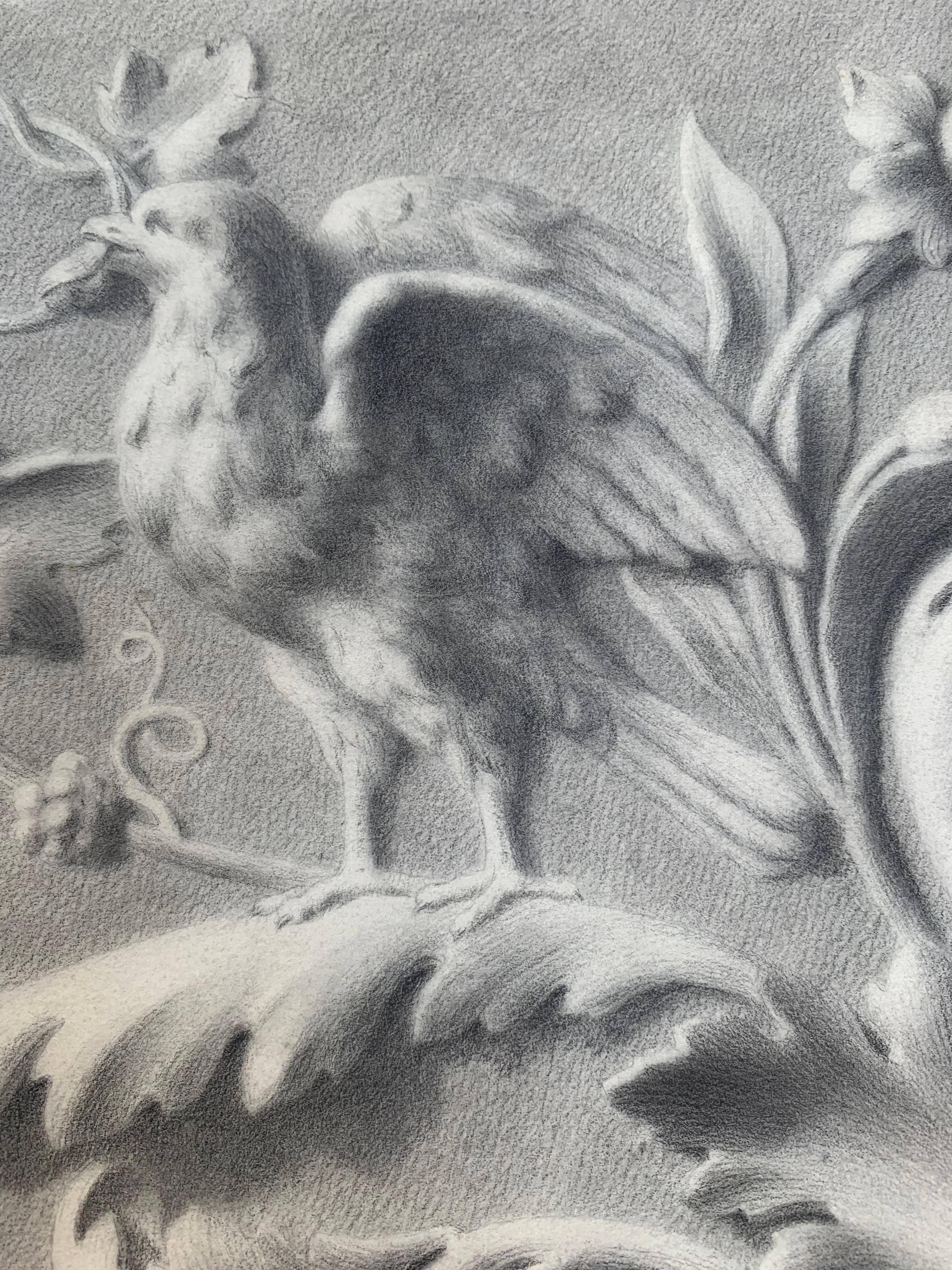 Academic Study of a Plaster Frieze: Grotesques, Dragons, and Birds, 1864 2
