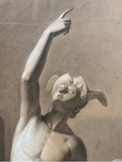 Academic Charcoal Study on Brown Paper: Giambologna’s Mercury.