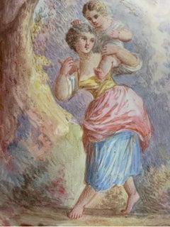 Handbemalte Wiener Emailleplakette aus dem 19. Jahrhundert.