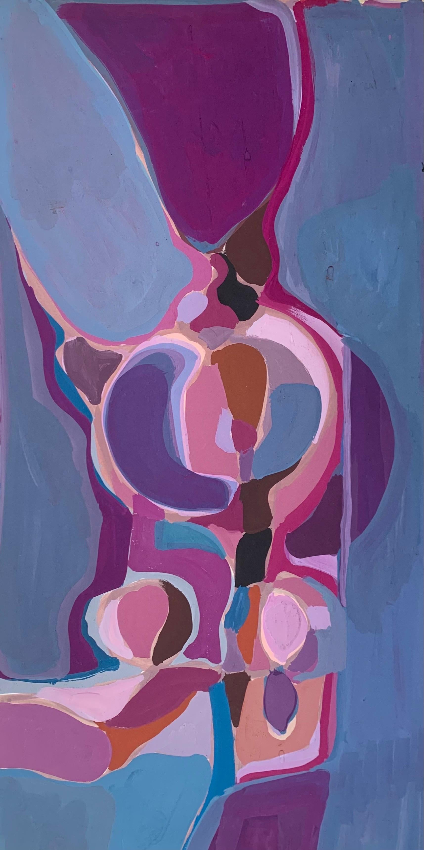 Composición geométrica abstracta con insinuaciones del cuerpo femenino.
