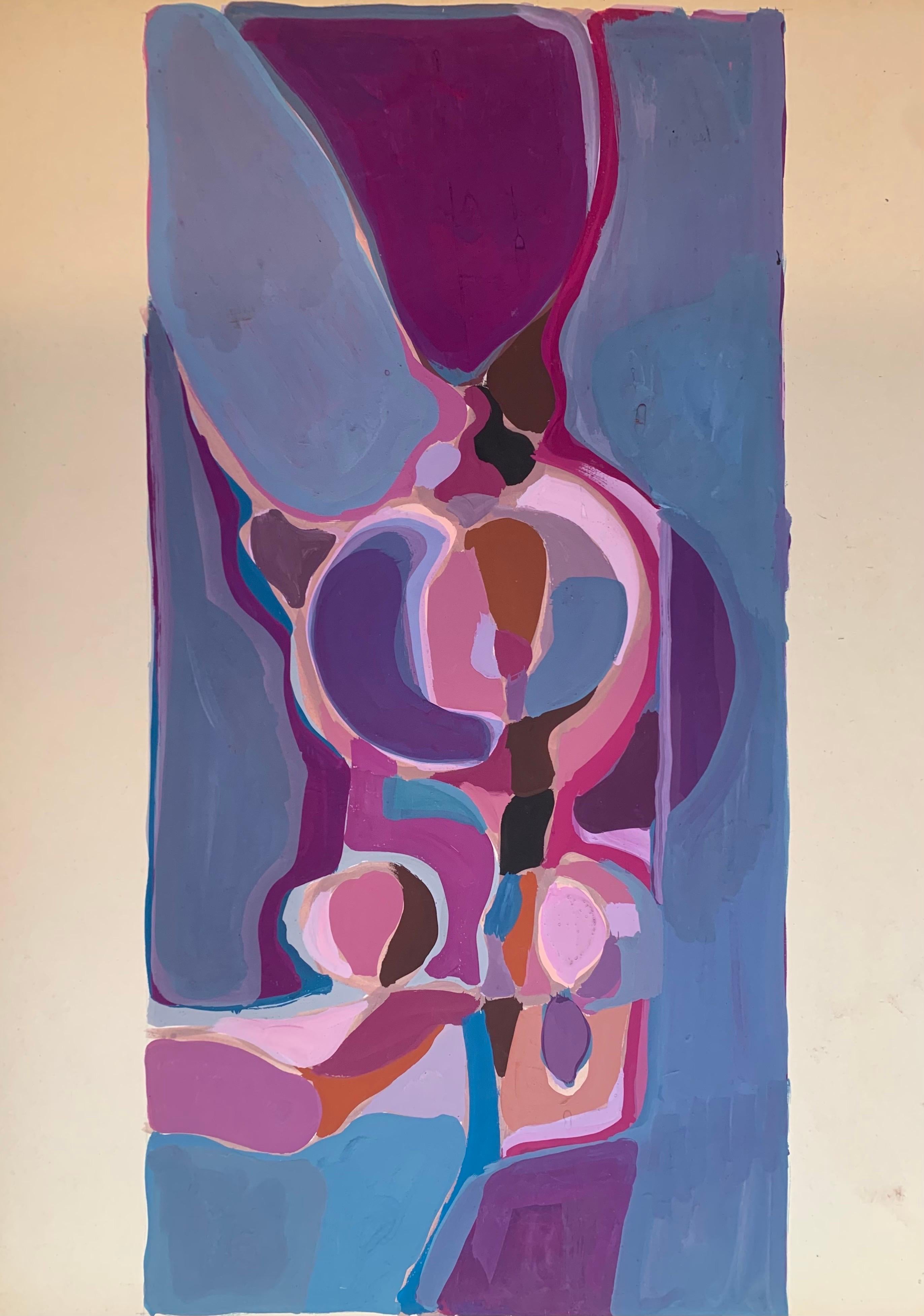 Abstrakte geometrische Komposition mit Anspielungen auf den weiblichen Körper. (Grau), Nude Painting, von Unknown