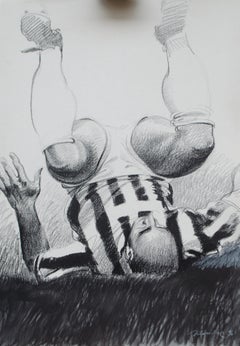 Joueur de football de la Juventus, finale de la Ligue des champions contre l'Ajax, 1996 - 101 x 72 cm