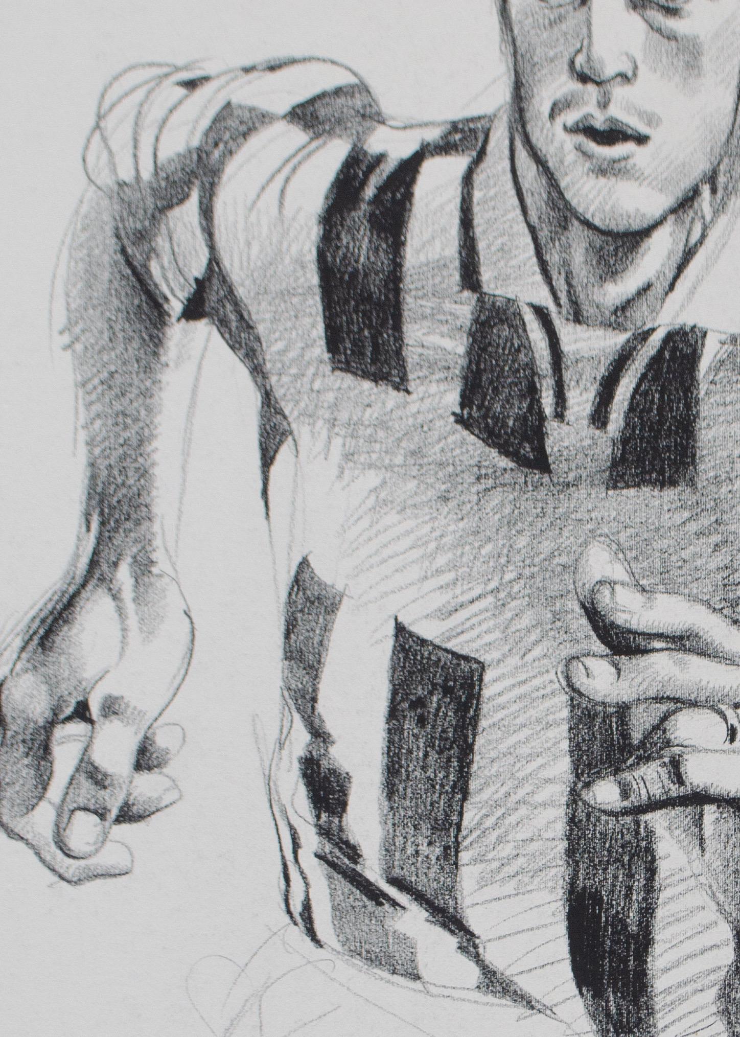 Moreno Torricelli – Juventus, UEFA Champions League 1996, 101 x 72 cm - Pop Art Art by Marco Silombria 