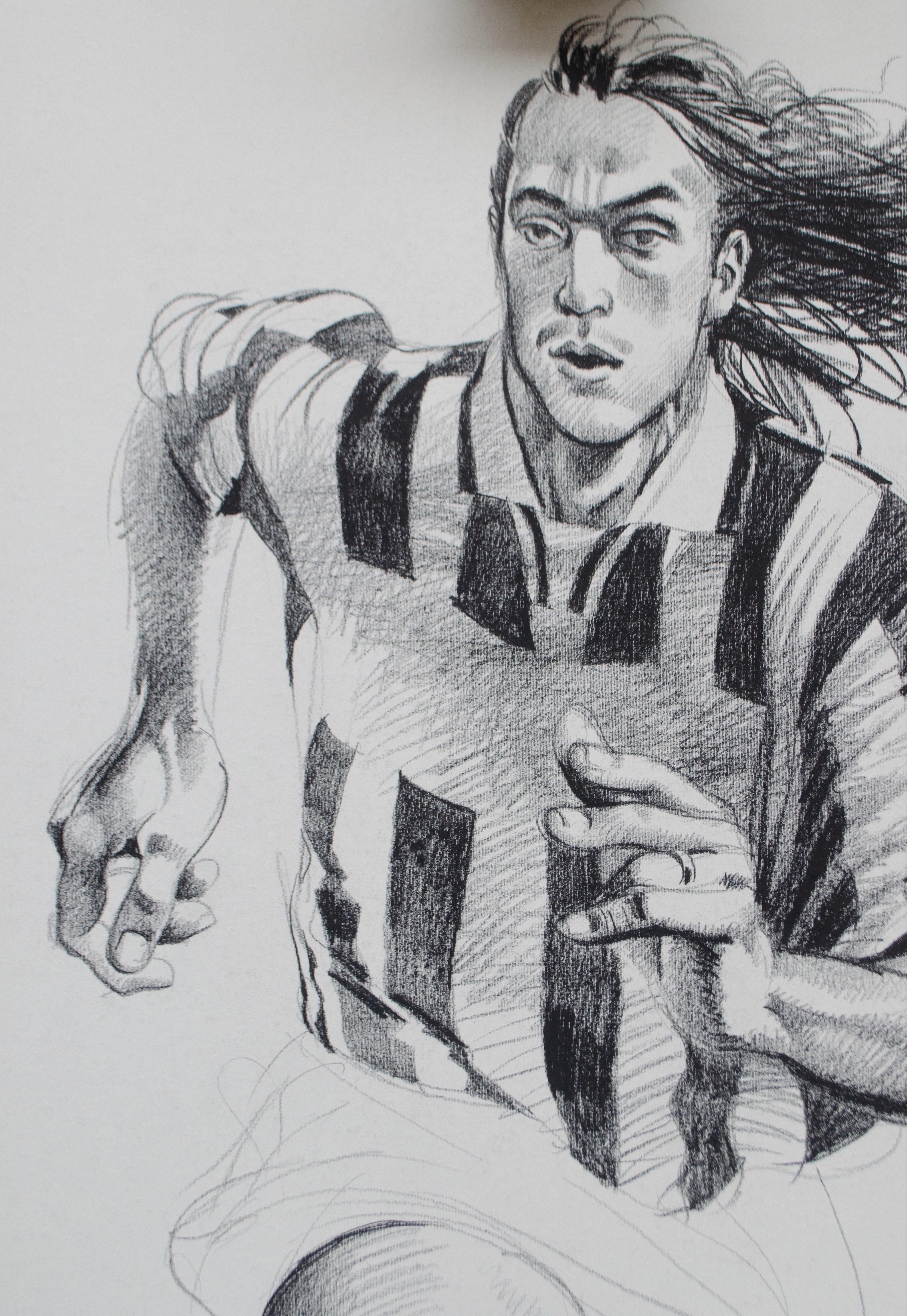 Moreno Torricelli – Juventus, UEFA Champions League 1996, 101 x 72 cm - Art by Marco Silombria 
