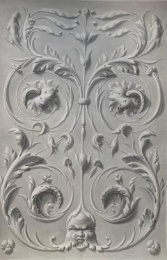 Academic Study of a Bas-Relief with Mascaron: Grotesques, Dragons, and Birds.