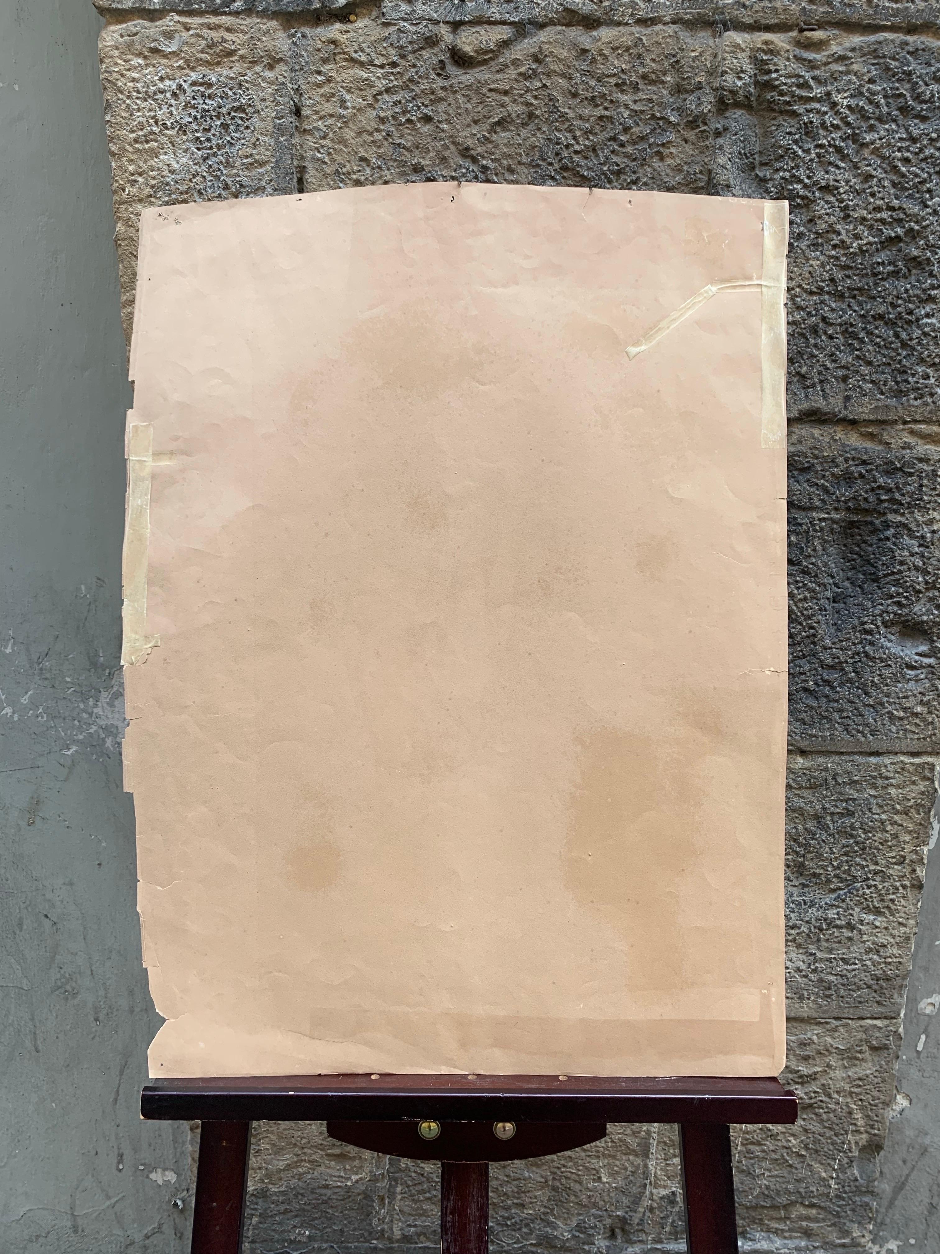 Erzengel Gabriel. Vorbereitendes Studium. Signiert von Enrico Reffo (64 x 49 cm) im Angebot 6