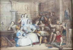 Victorian English Watercolour, Historical Scene (King Lear?)  by Cattermole