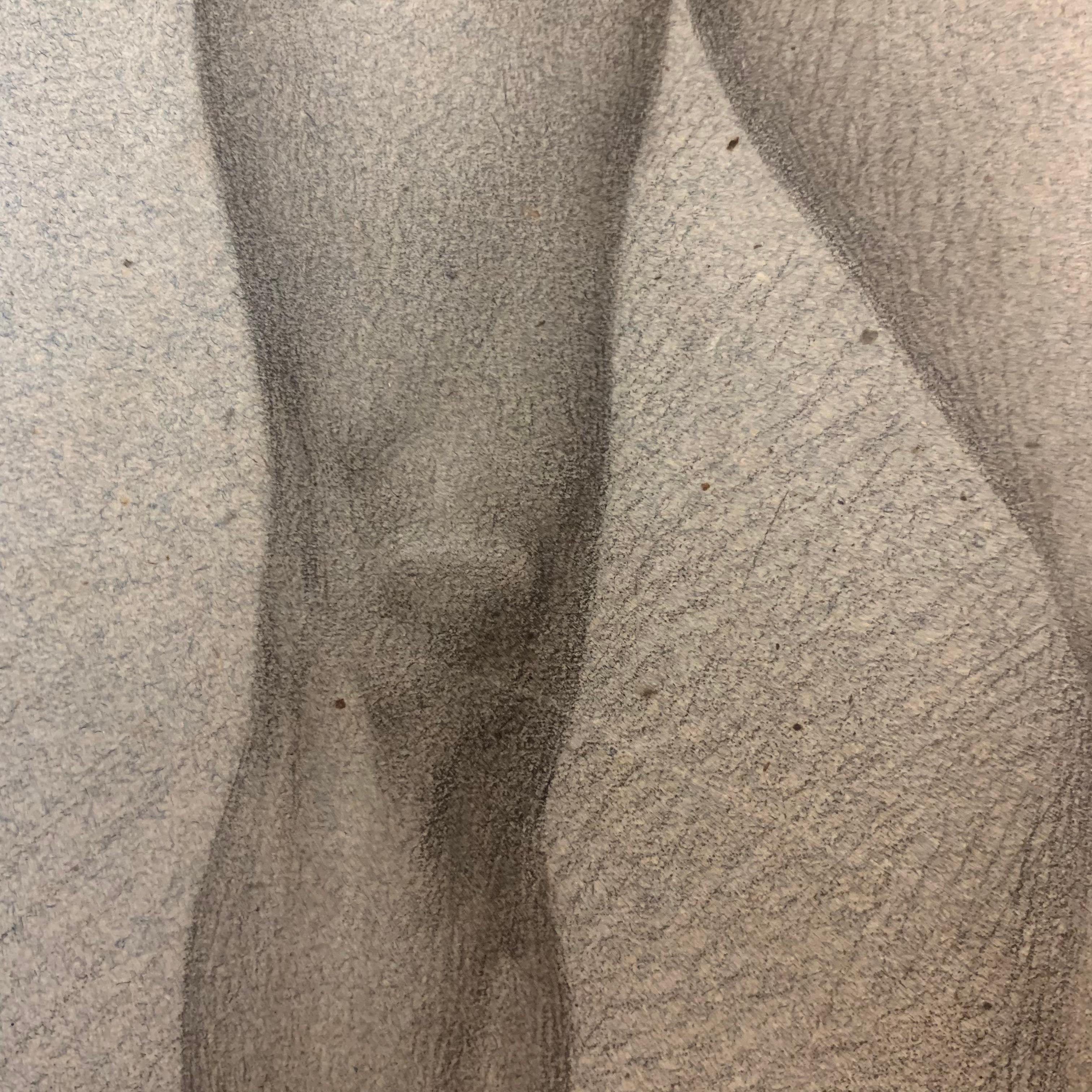 Estudio académico de soldado desnudo con lanza.  Siglo XIX - Art Académico de Unknown