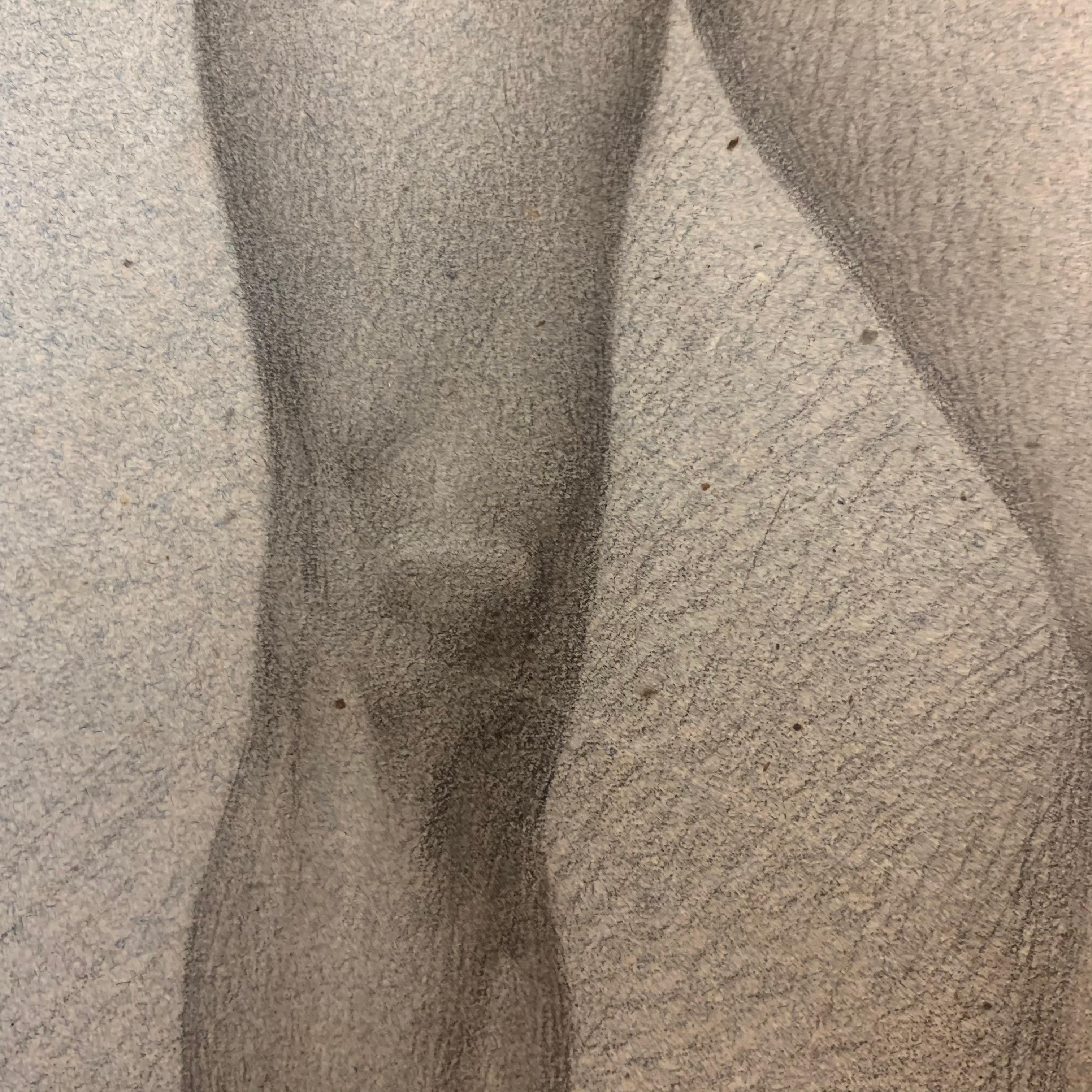 Accademic Study of Male Nude Soldier with Spear.  XIX Century - Academic Art by Unknown