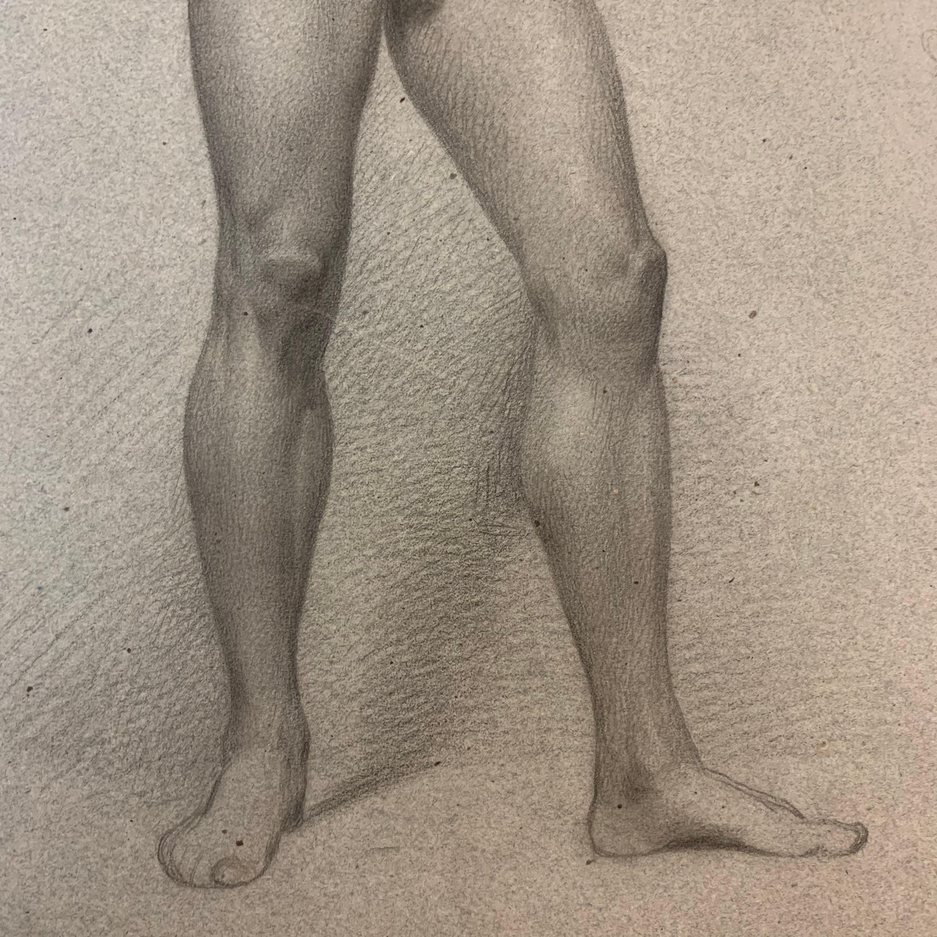 Accademic Study of Male Nude Soldier with Spear.  XIX Century 5