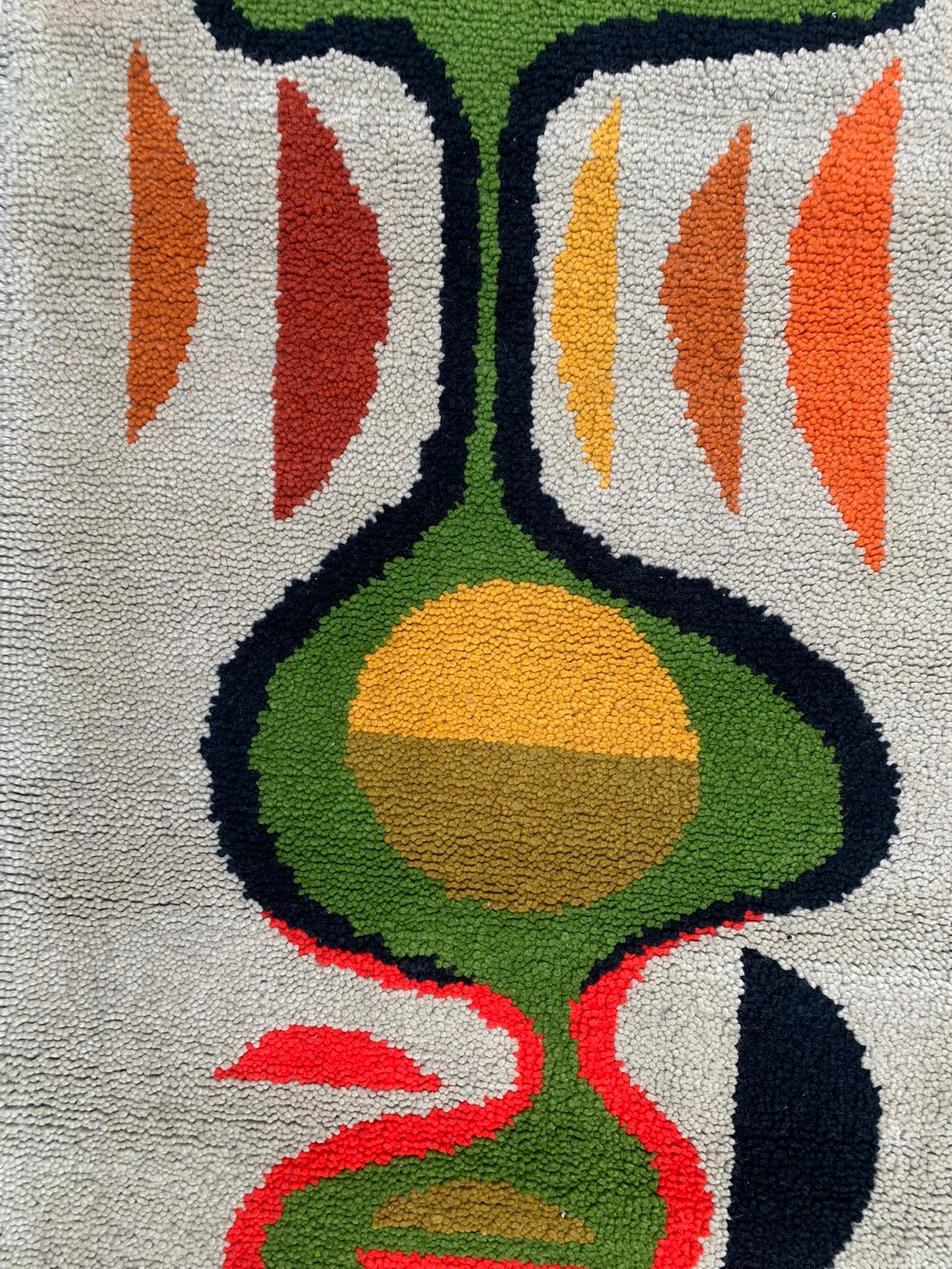 Carpet From The 1950s-60s. With Mid Century Style Abstract Painting Motifs. For Sale 1