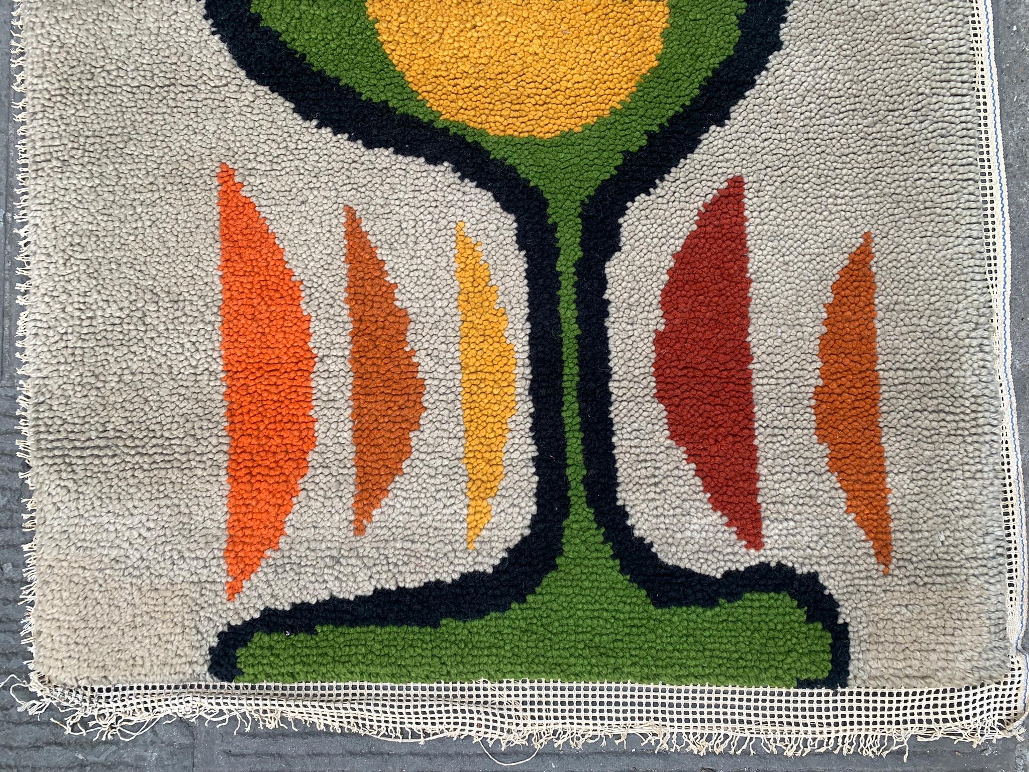 Carpet From The 1950s-60s. With Mid Century Style Abstract Painting Motifs. For Sale 4