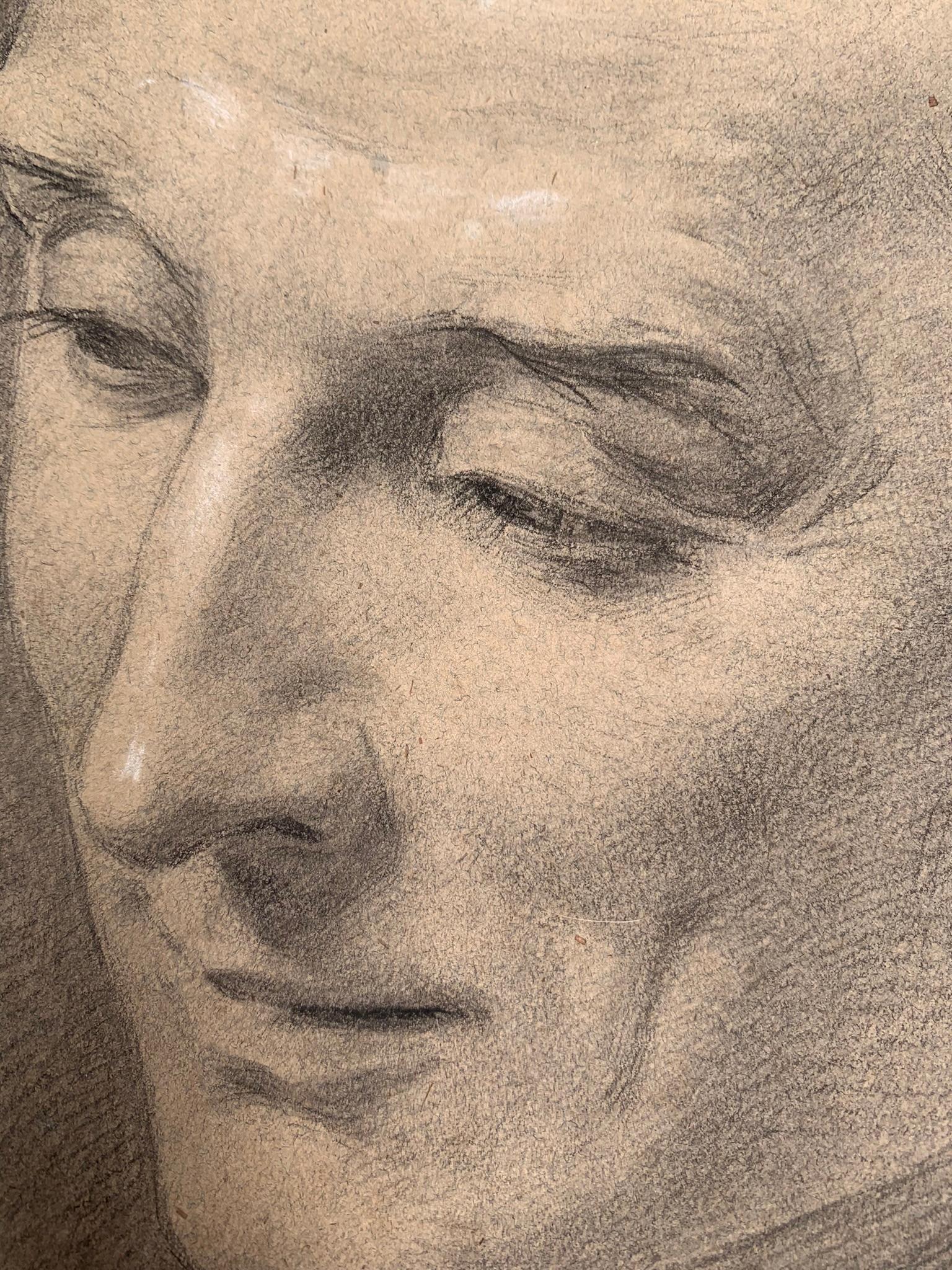 Academic Drawing Study For A Character's Head. XIX Century. 1