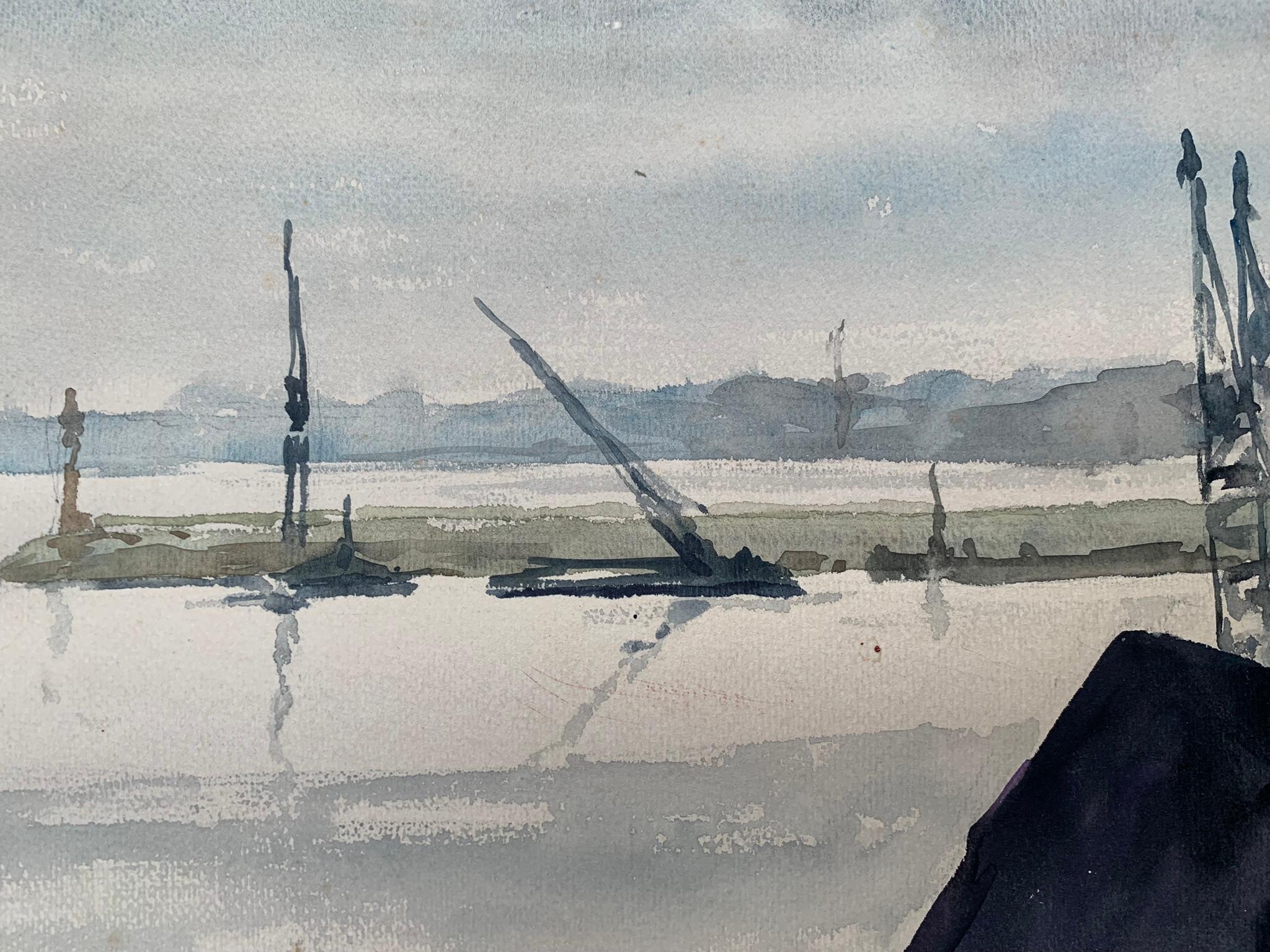 The Port Of Terragon.  Watercolor. Circa 1940-1950.  For Sale 1