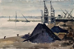 The Port Of Terragon.  Watercolor. Circa 1940-1950.