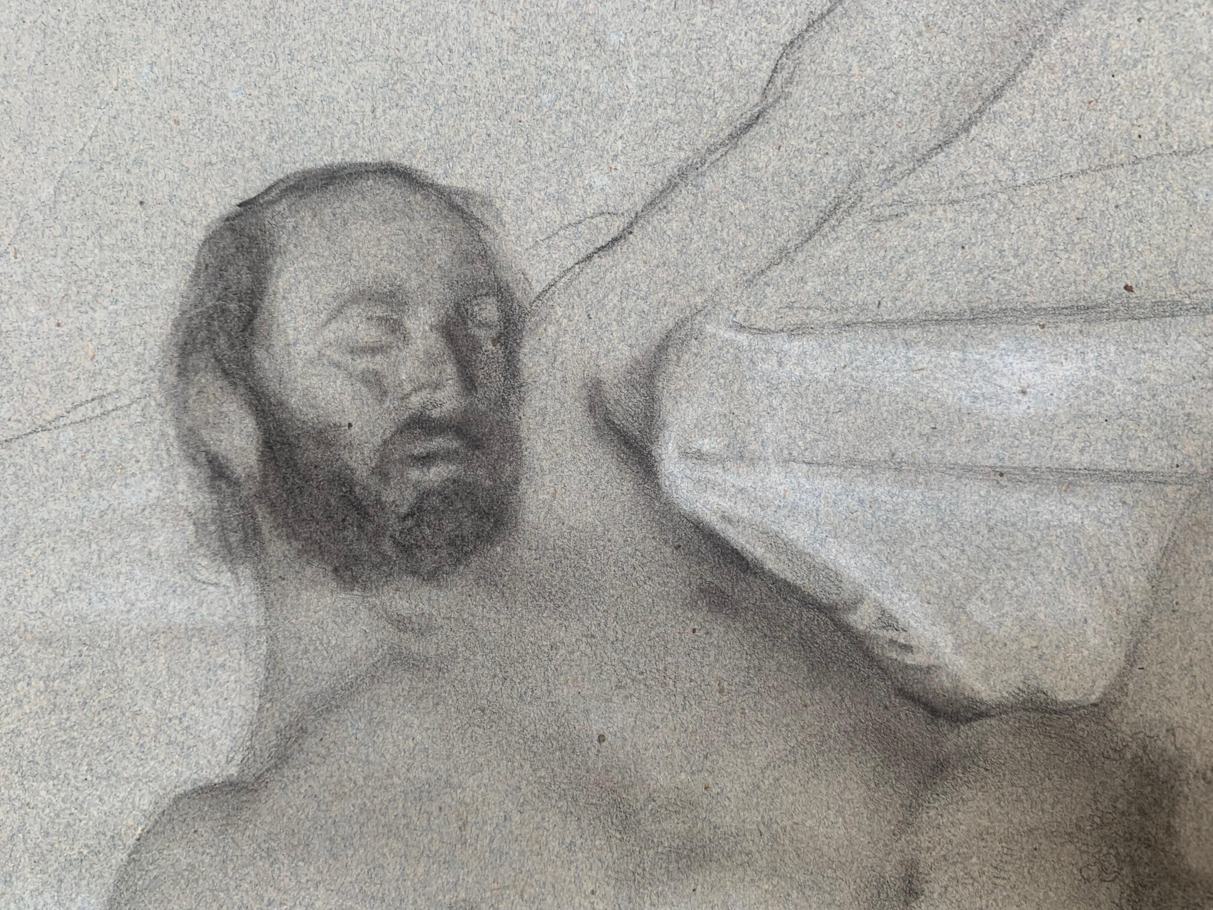 Nudo maschile nella posa di un satiro dormiente. XIX secolo - Academic Painting by Unknown