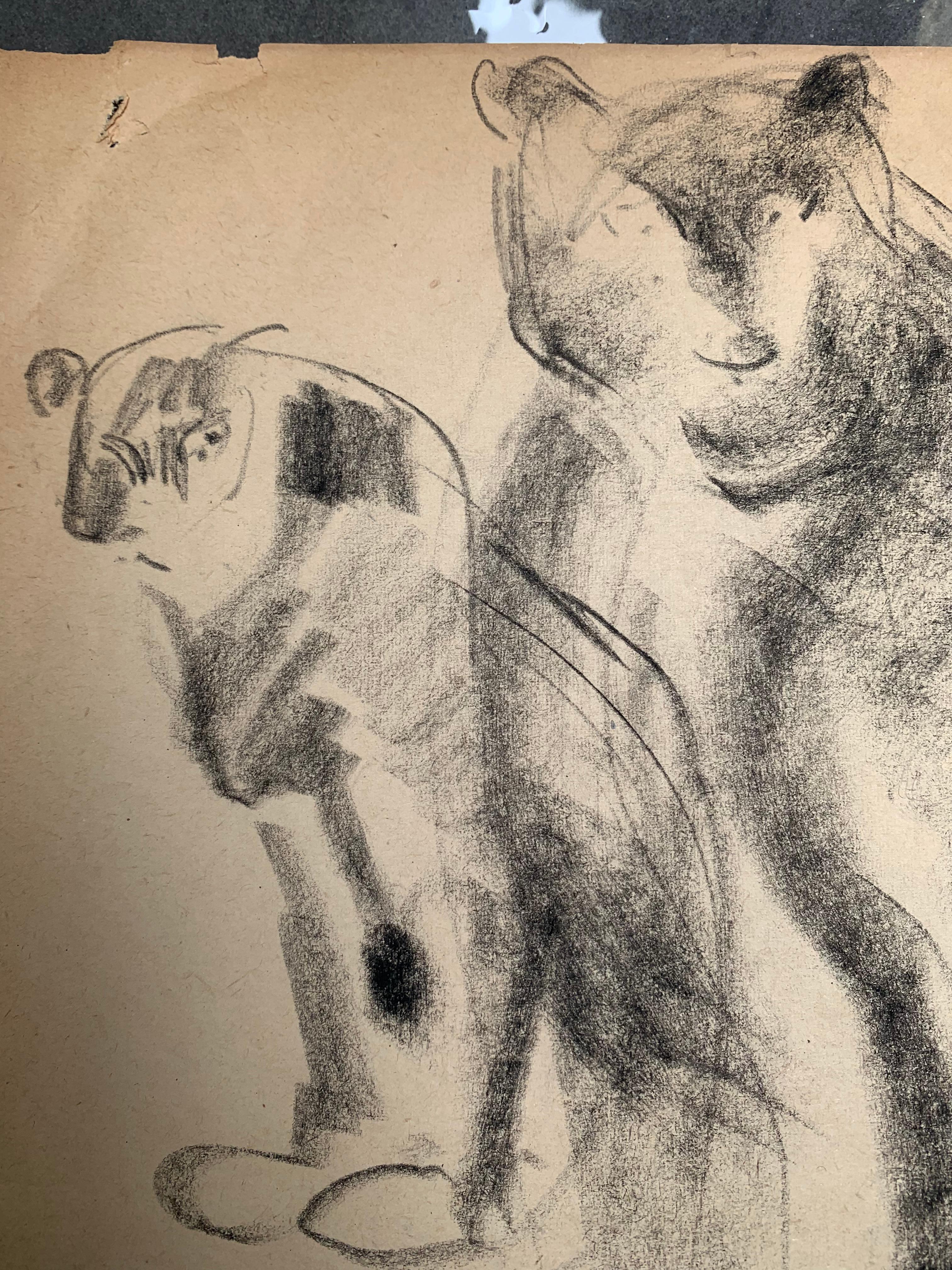 Drawing of feline animals by French artist Gustave GUETANT (1873-1953) For Sale 7