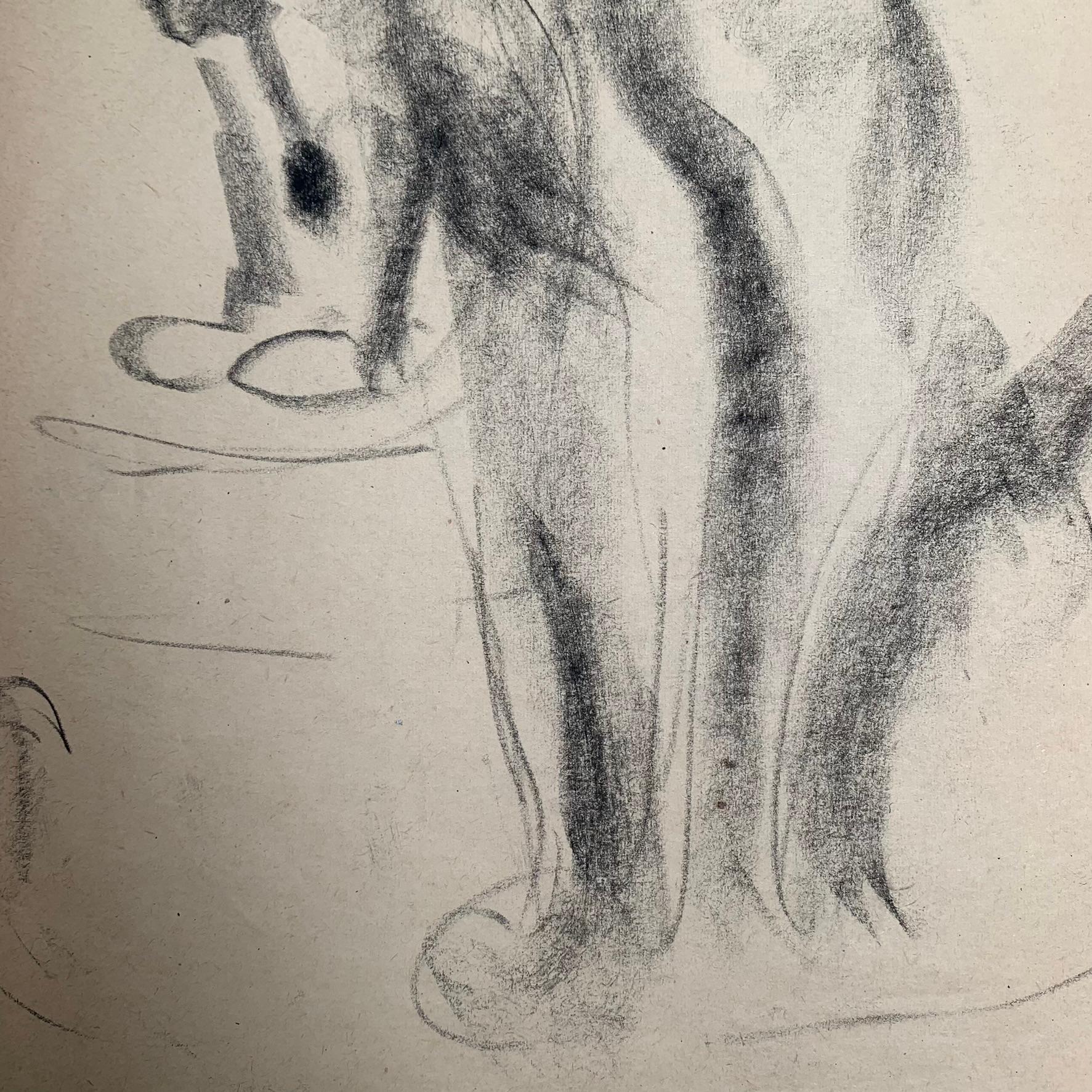 Dibujo de felinos del artista francés Gustave GUETANT (1873-1953) en venta 7