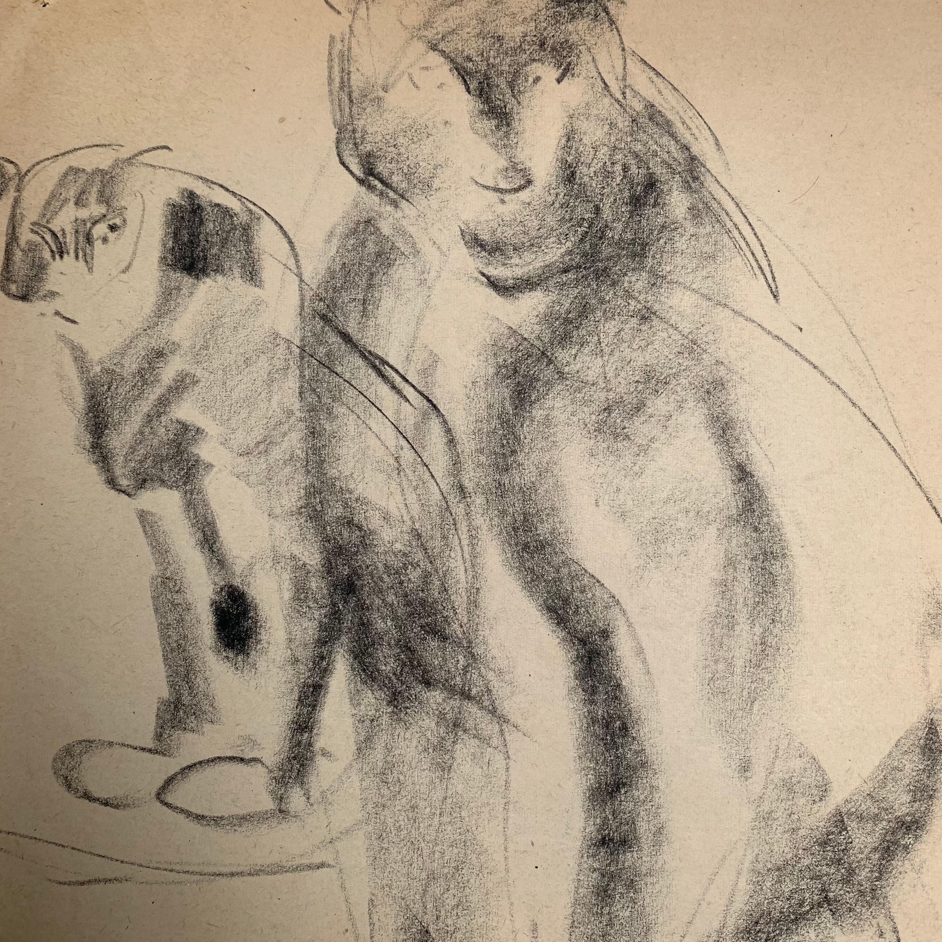 Drawing of feline animals by French artist Gustave GUETANT (1873-1953) For Sale 9