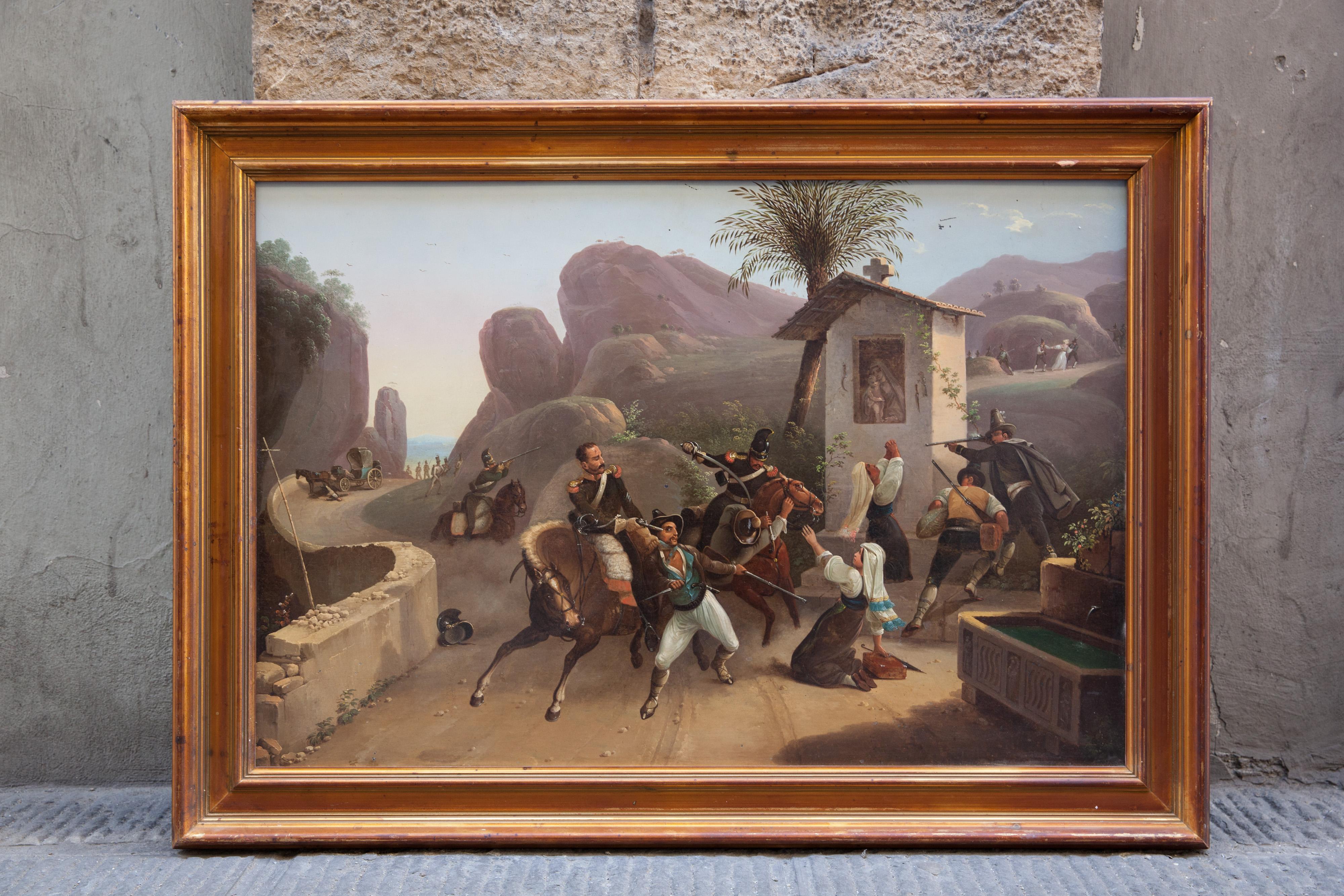 Italian Brigands in the Roman Countryside fighting with Papal Dragoons.  For Sale 6