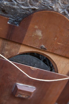 Wooden Frame And Inlay With A Swallow, Purple Pansy Flowers. Late 19th Century.
