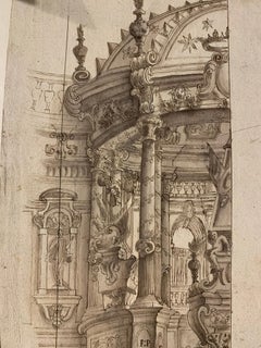 Stage design of Mausoleum. Entourage Galli Bibbiena.