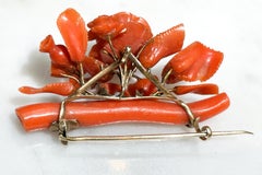 Broche en corail. Naples. XIXe siècle
