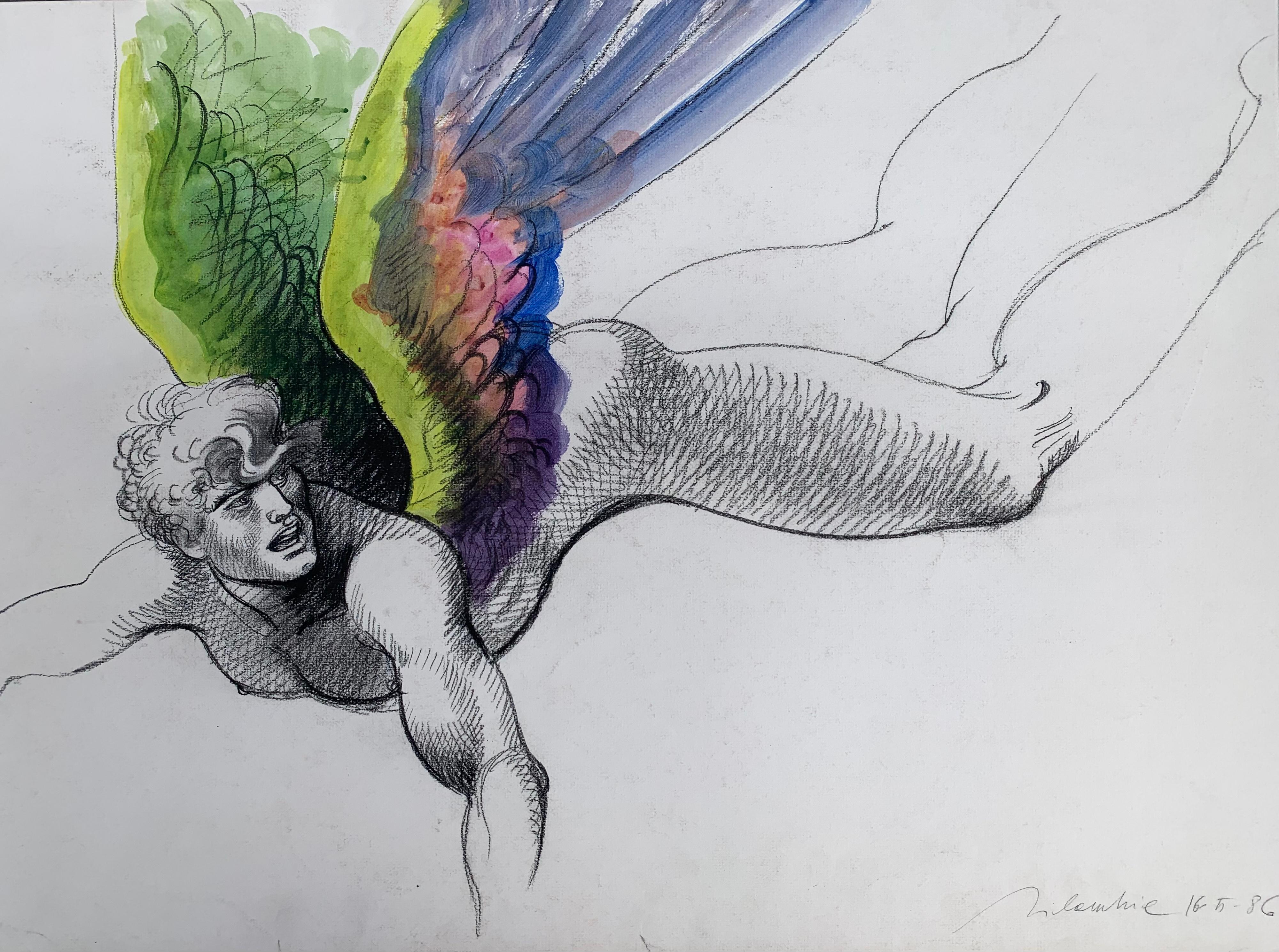 Rainbow Angel. Sketches From The Angelesque Series By Marco Silombria. Year 1986 For Sale 11