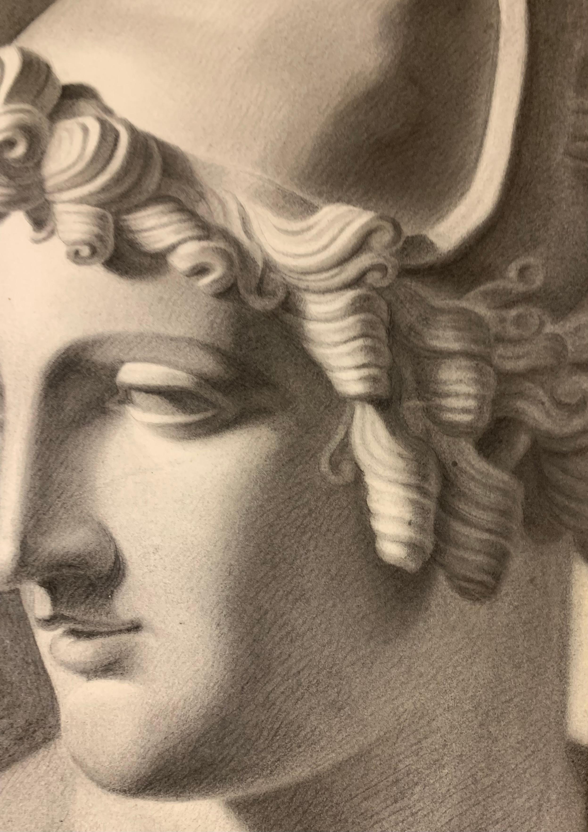 Academic Study of the Head of Paris by Canova (Gypsoteca plaster copy) - Art by Unknown