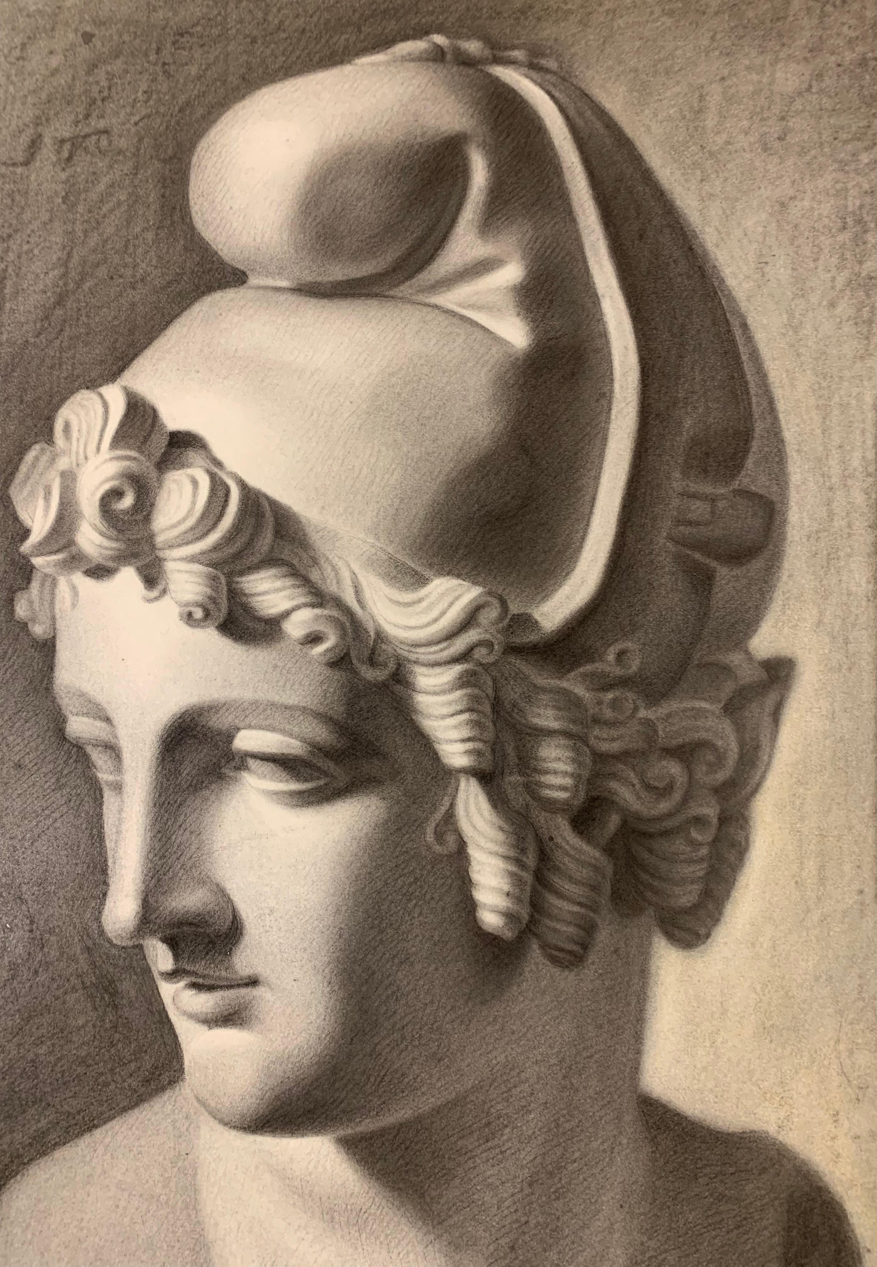 Academic Study of the Head of Paris by Canova (Gypsoteca plaster copy) For Sale 8