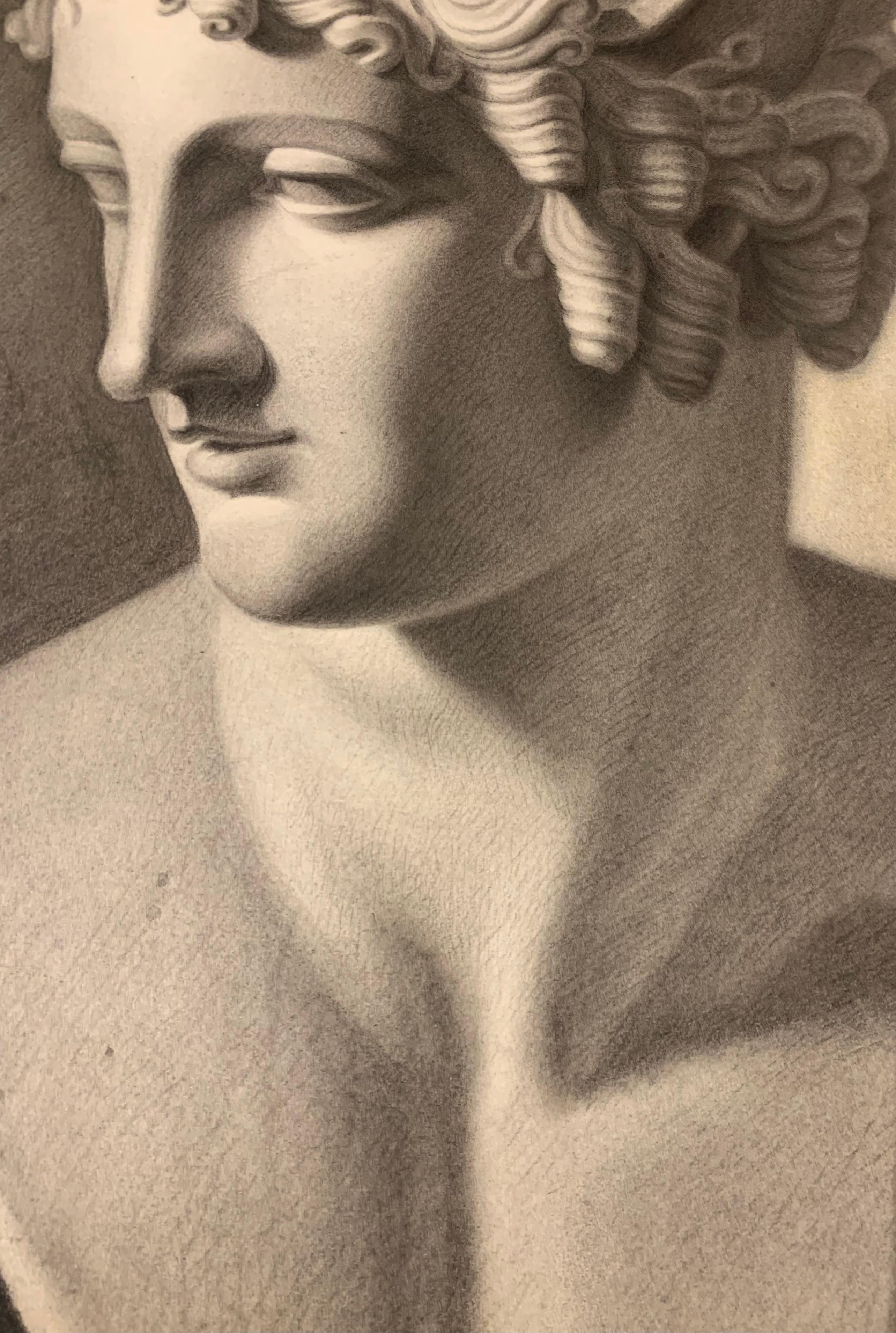 Academic Study of the Head of Paris by Canova (Gypsoteca plaster copy) 12