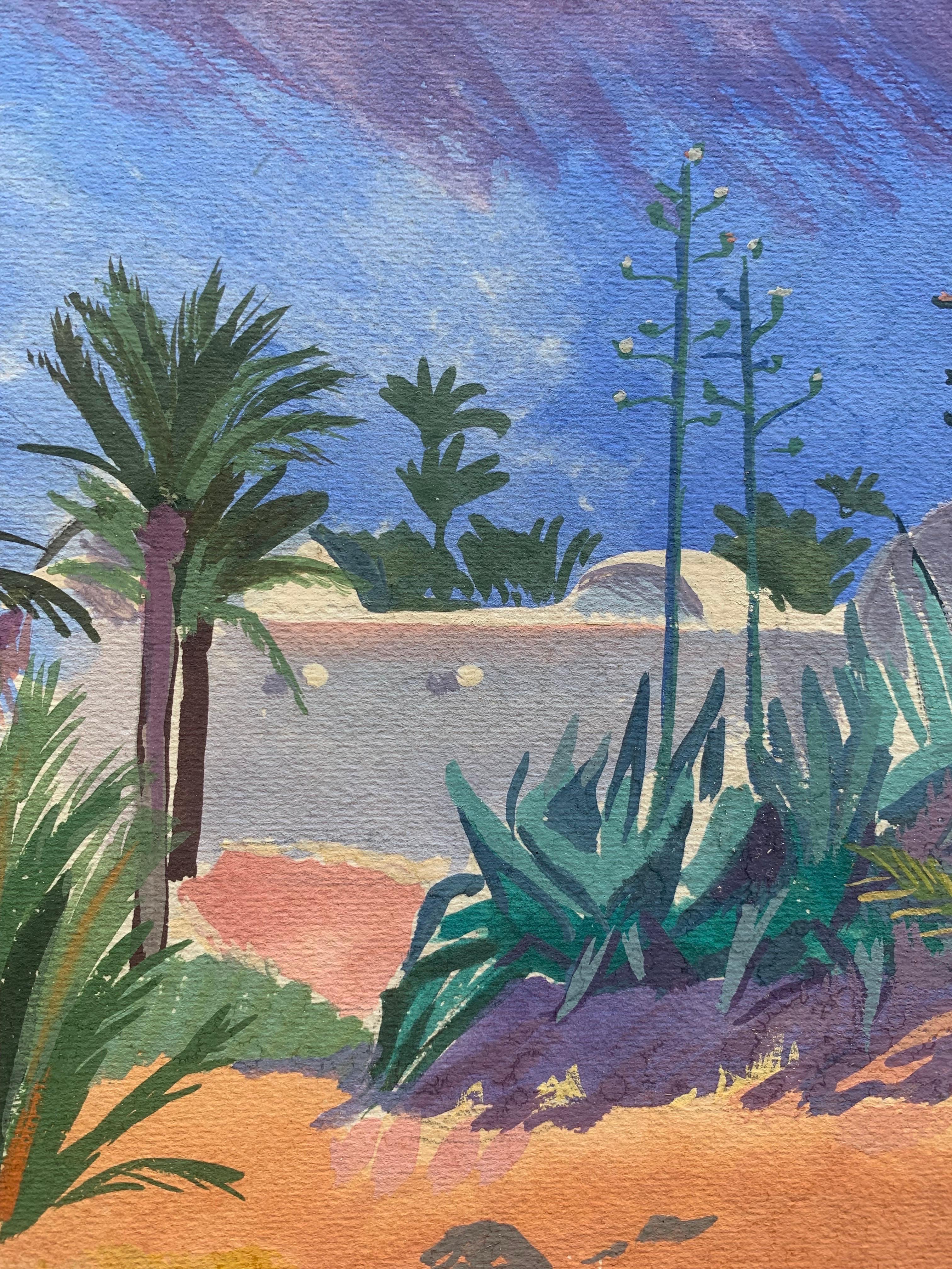 Paisajes orientales con palmeras y casas árabes. 1ª mitad del siglo XX. en venta 5