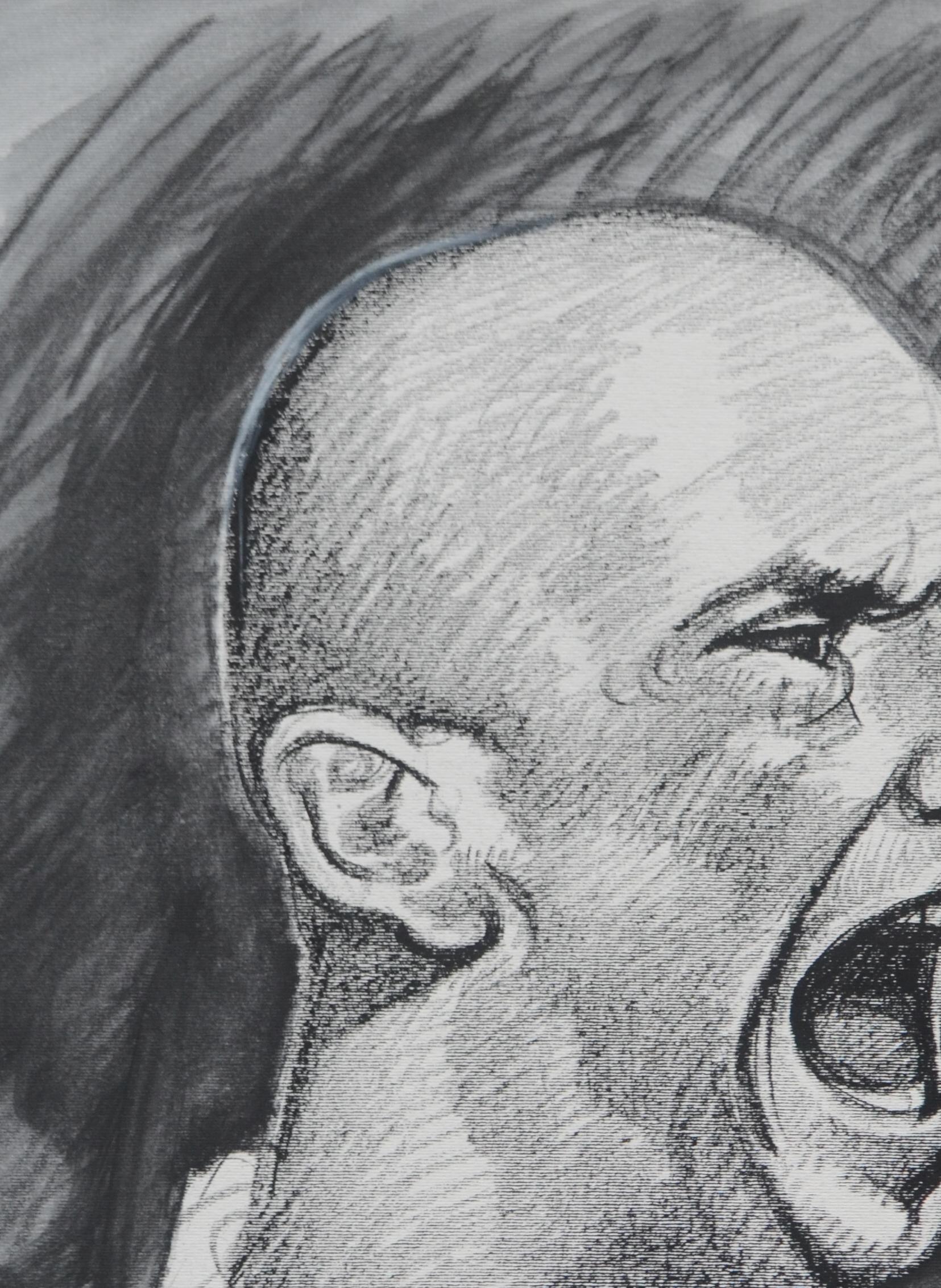 Gianluca Vialli - Juventus Football Legend, UEFA Champions League 1994-95 - Gray Portrait by Silombria Marco