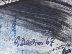 Anja Decker, Pintura informal abstracta sobre papel, Múnich, finales de la década de 1950-