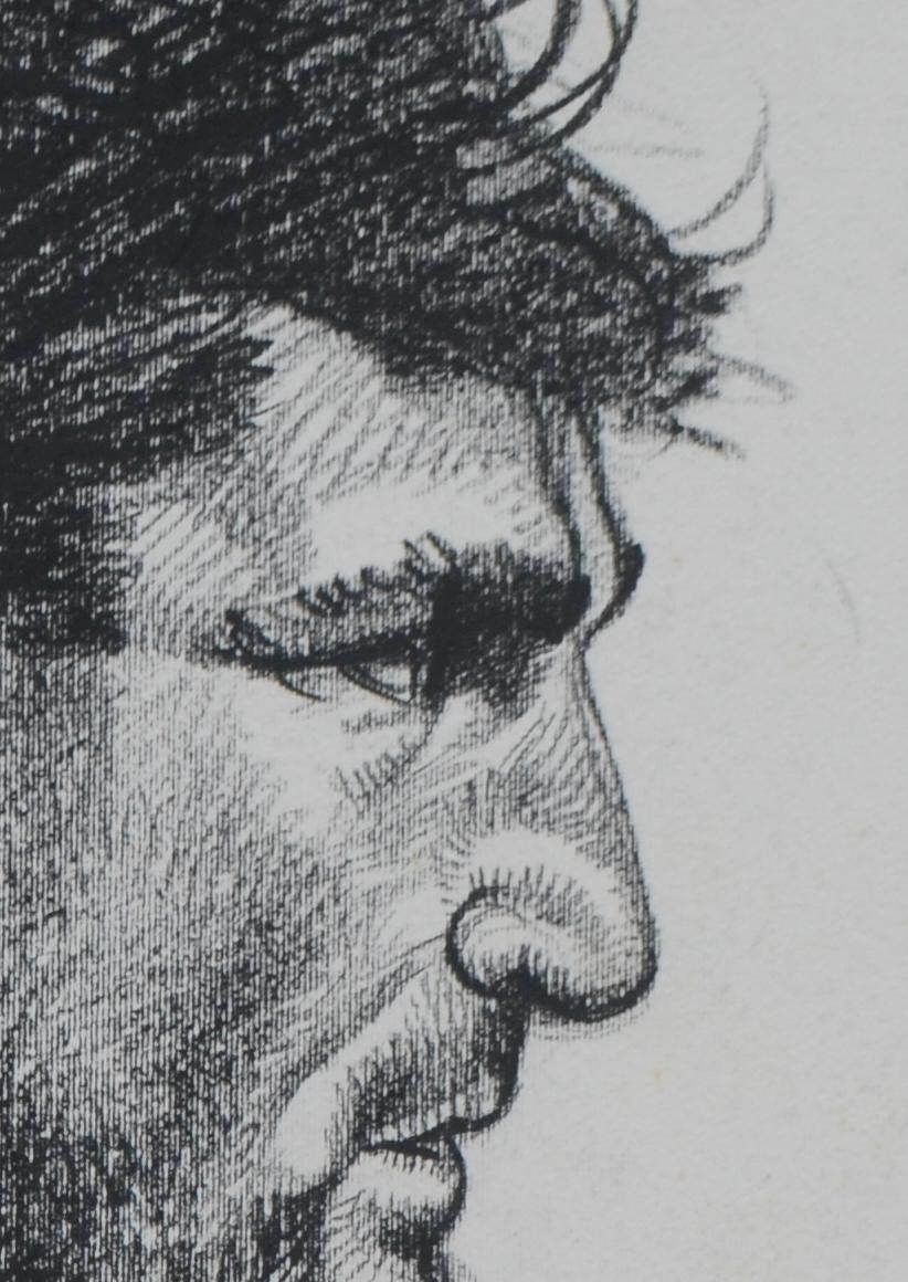 1996: Angelo Peruzzi - Juventus Goalkeeper in the Net, Champion of the UEFA. - Portrait Gray di Marco Silombria 