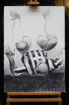 Jugador de fútbol de la Juventus, final de la Liga de Campeones contra el Ajax, 1996 - 101 x 72 cm