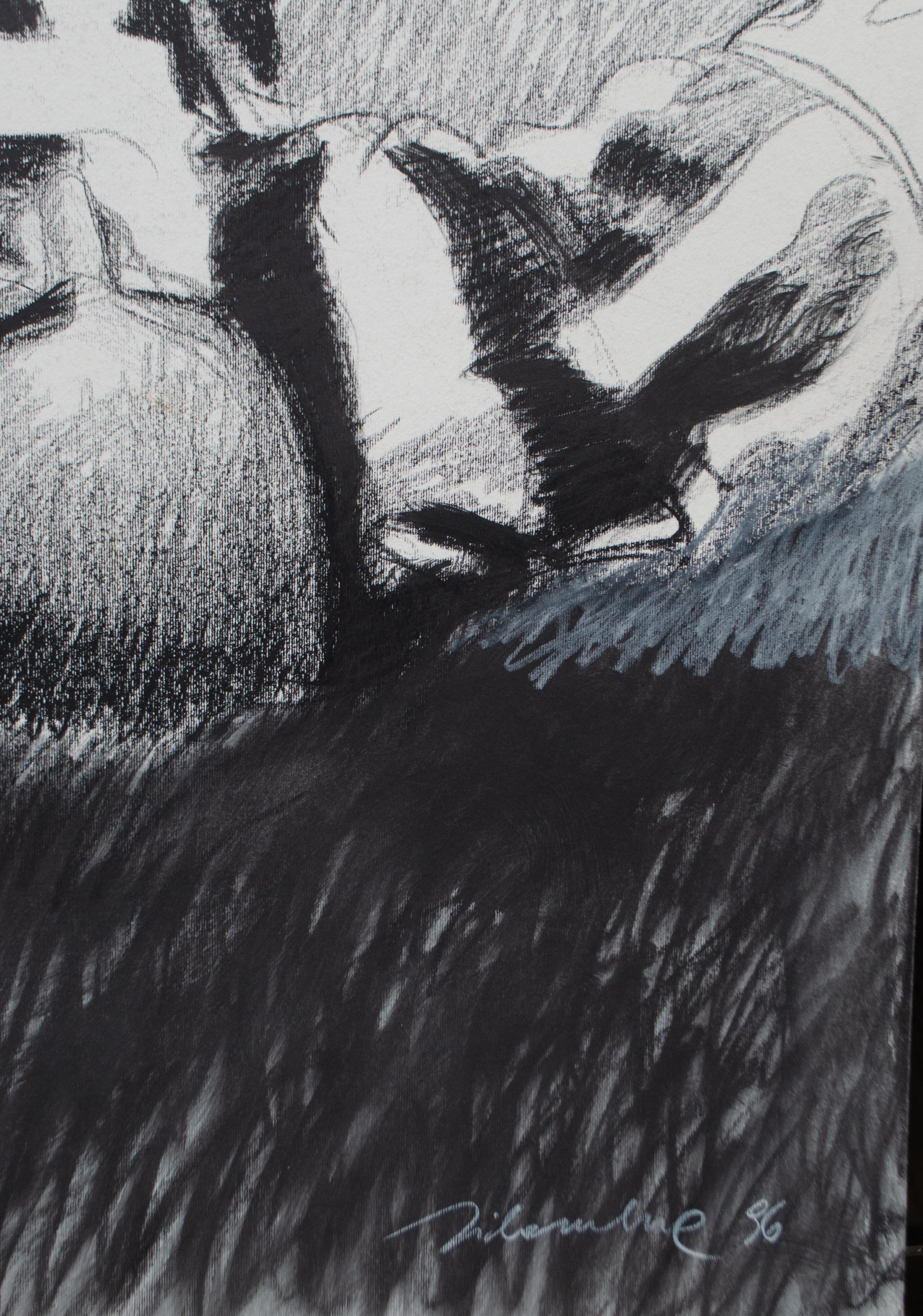 Juventus Fußballspieler, Champions League Finale gegen Ajax, 1996 - 101 x 72 cm (Gray), Portrait, von Marco Silombria 