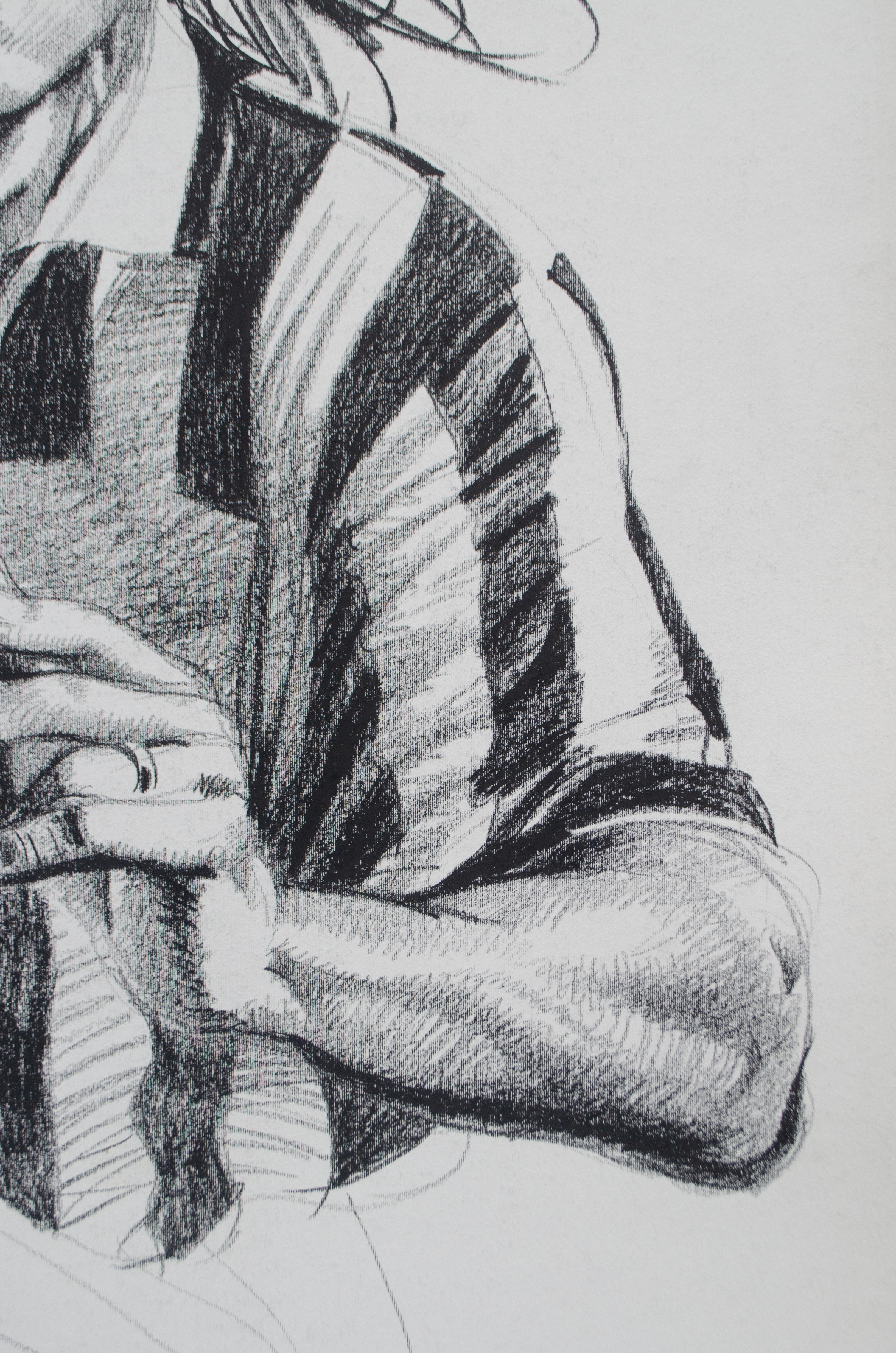 1996: Moreno Torricelli - Juventus Defender as a Modern Hero. - Gray Portrait by Marco Silombria 