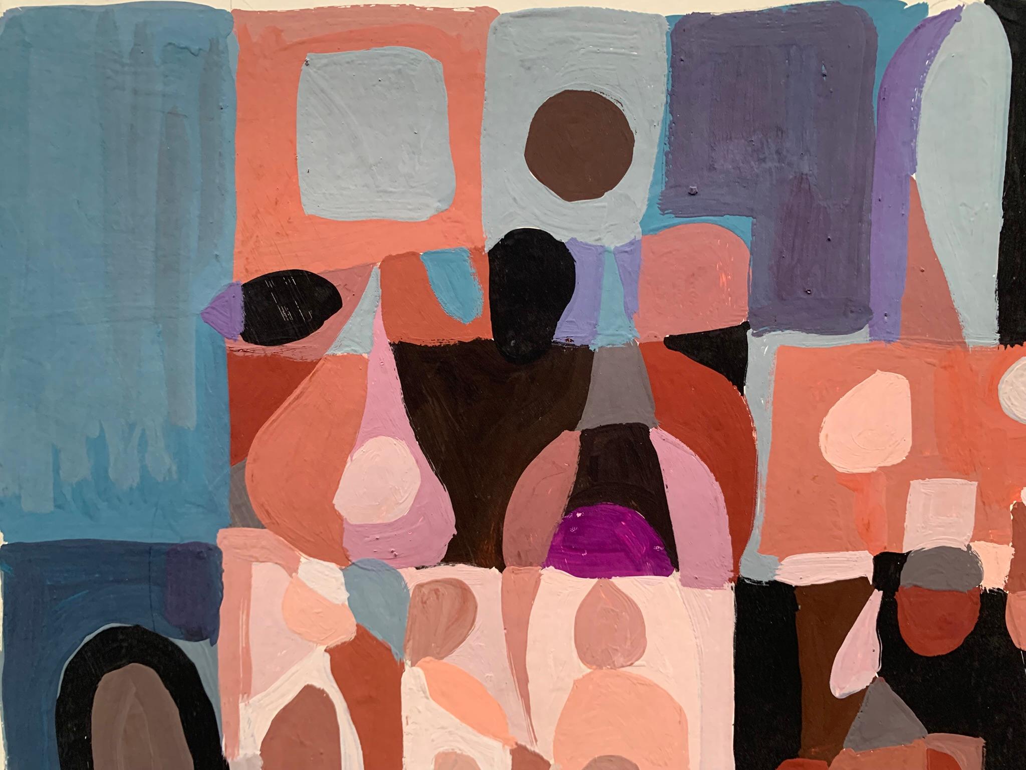 Imaginäre Geometrische Stadt. Zweite Hälfte des 20. Jahrhunderts – Painting von Unknown