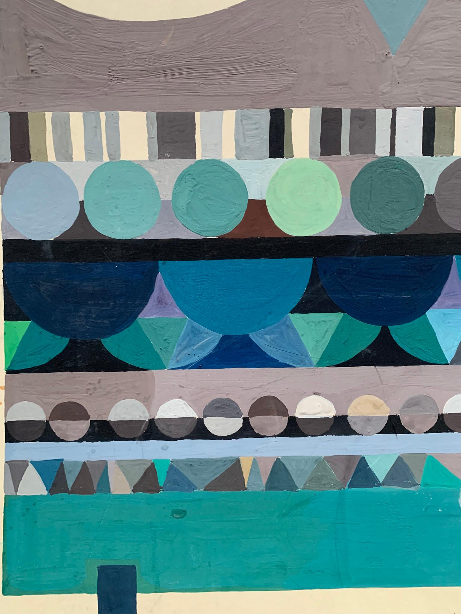 Eule, um 1970 - von der Op-Art inspirierte geometrische Komposition im Angebot 3