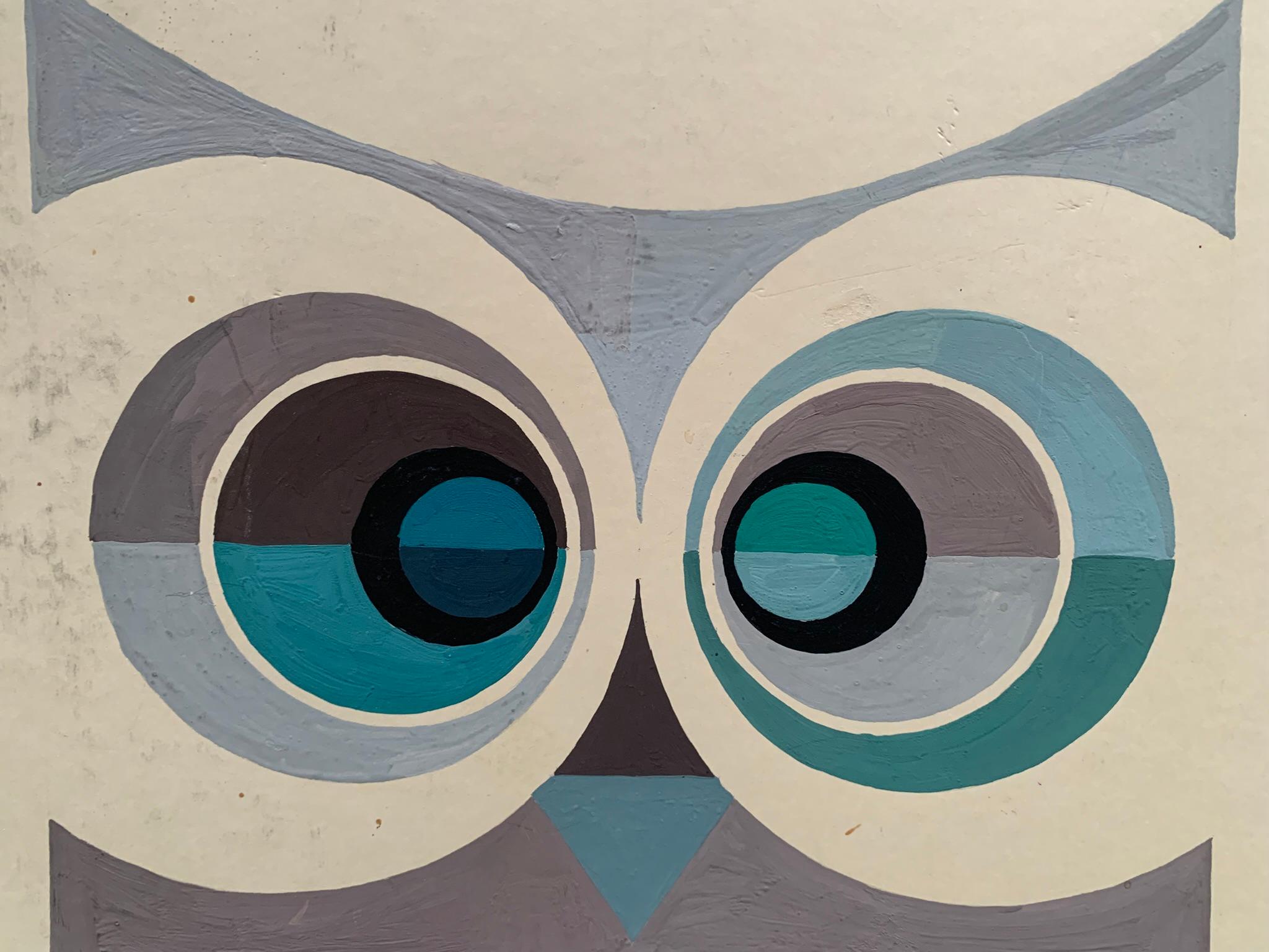 Eule, um 1970 - von der Op-Art inspirierte geometrische Komposition im Angebot 10