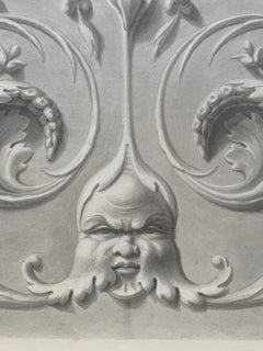 Academic Study of a Bas-Relief with Mascaron: Grotesques, Dragons, and Birds.