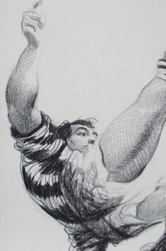 Juventus Player in Acrobatic Fall - UEFA Champions League 1995-96. Cm 101 x 72.