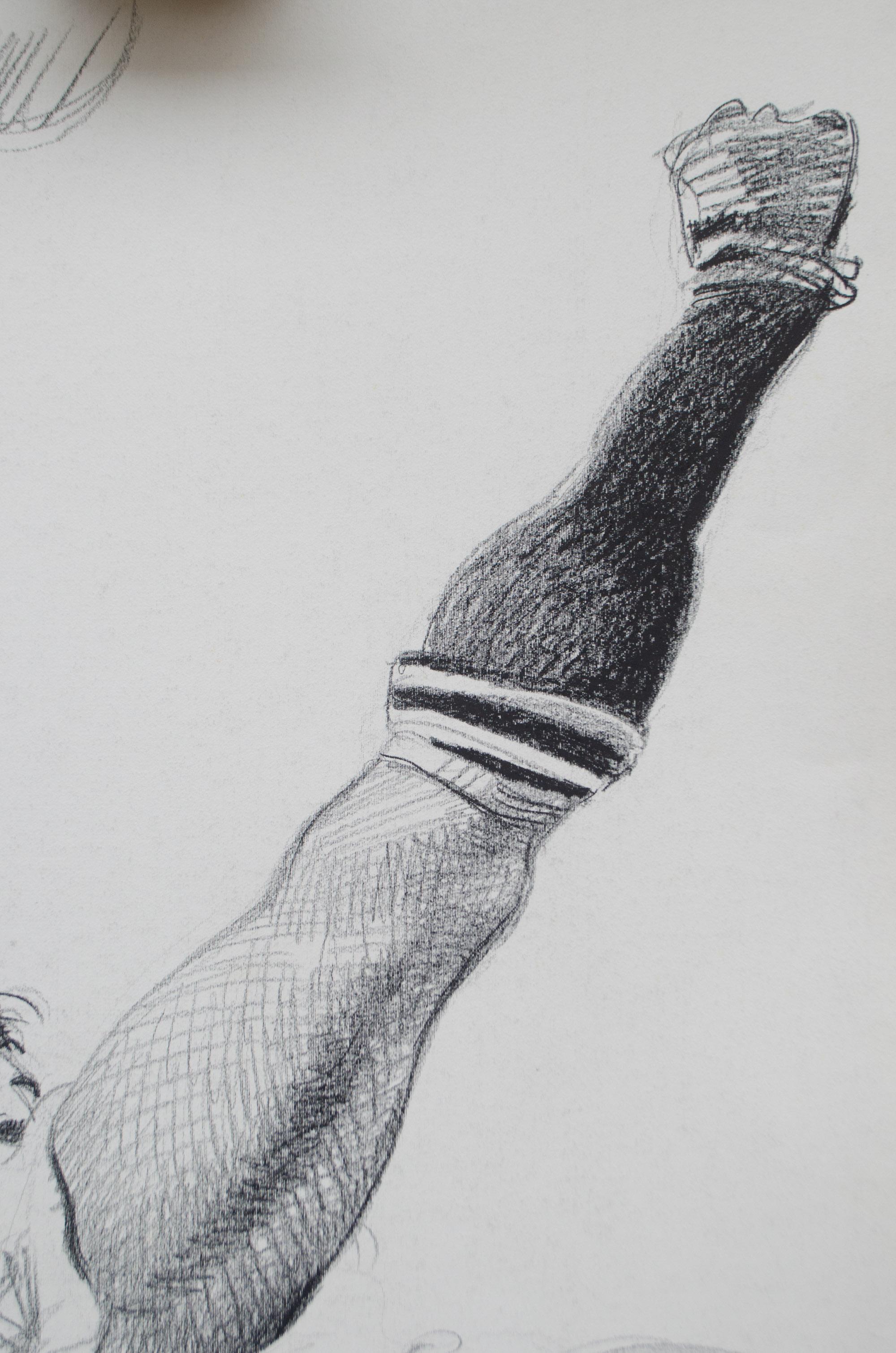 Juventus Player in Acrobatic Fall - UEFA Champions League 1995-96. Cm 101 x 72. - Art Contemporaneo di Silombria Marco