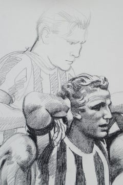 Juventus 1995-96 – Stretching Before the Match. Drawing by Silombria, 1996.