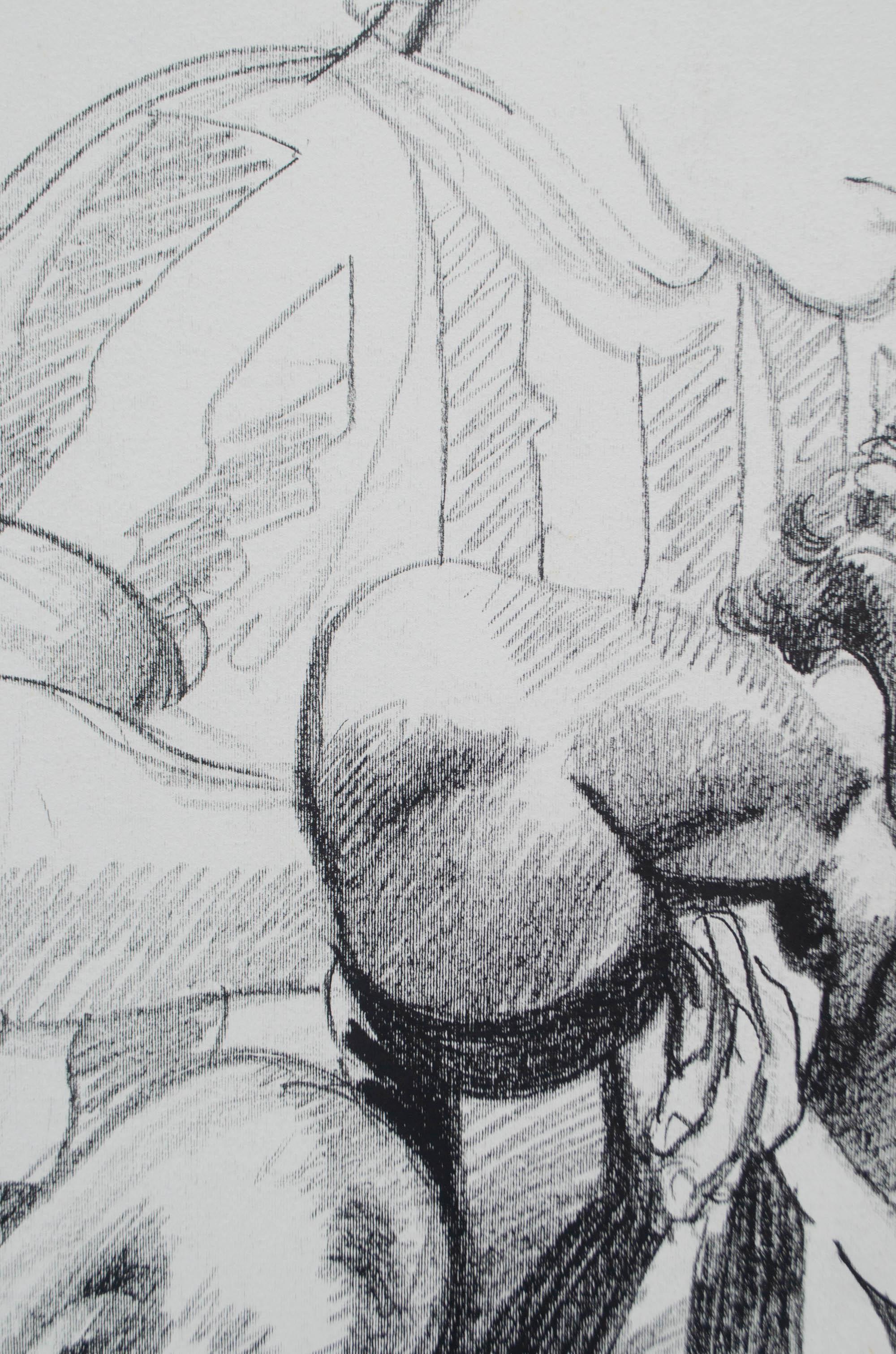 Juventus 1995-96 – Stretching Before the Match. Drawing by Silombria, 1996. For Sale 2