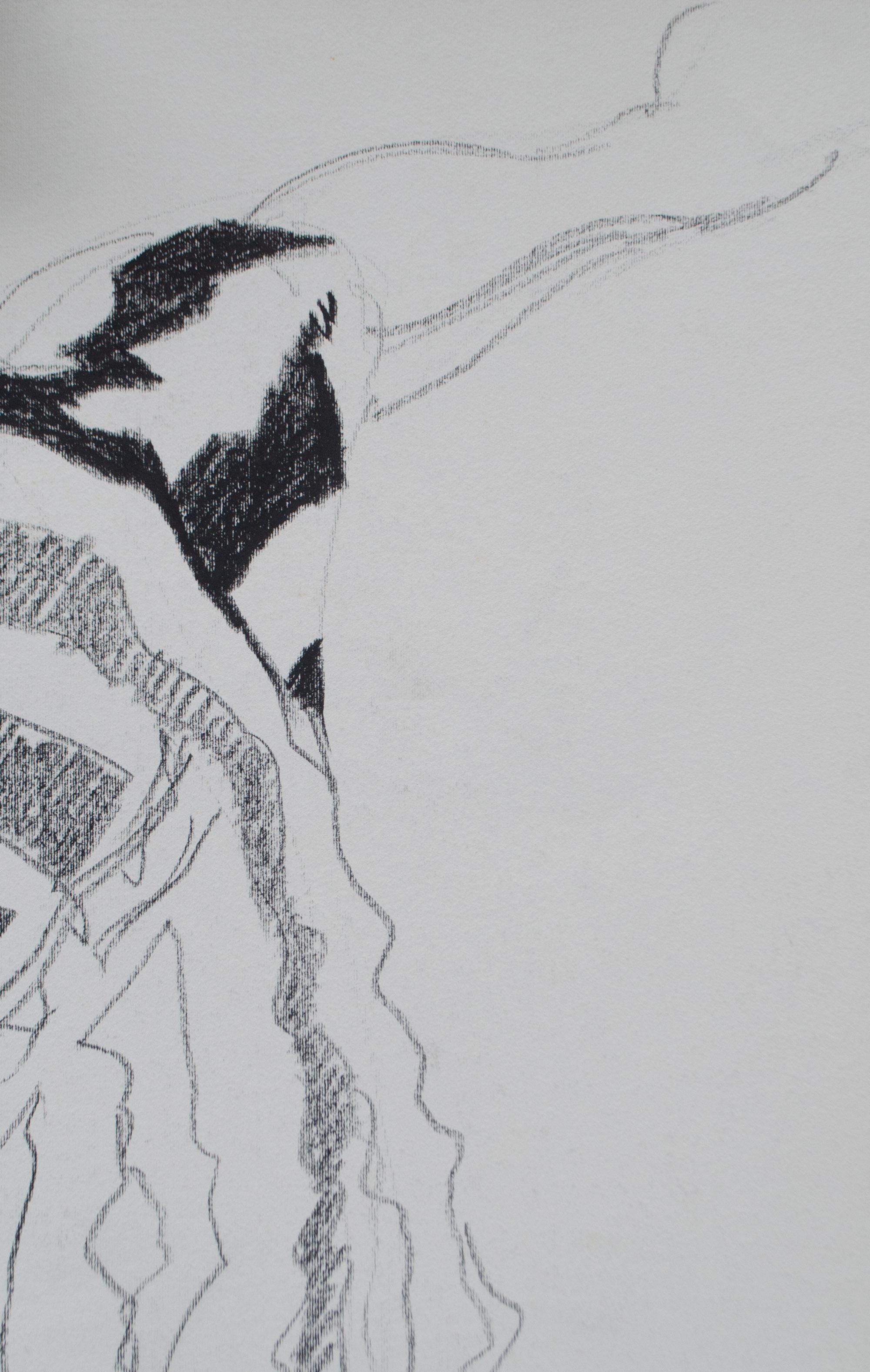 Juventus 1995-96 – He Delivers the Pass. Drawing by Silombria, 1996 - Contemporary Art by Marco Silombria 