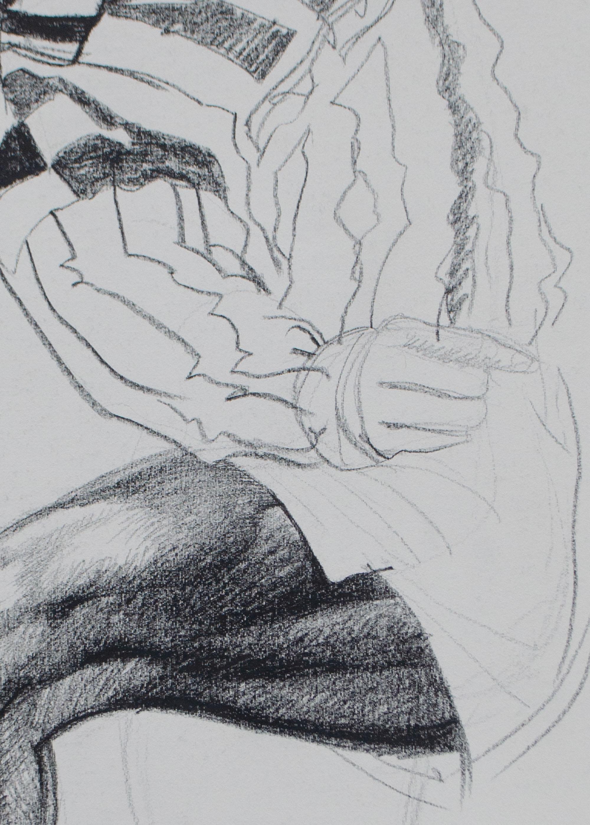 Juventus 1995-96 – He Delivers the Pass. Drawing by Silombria, 1996 For Sale 3